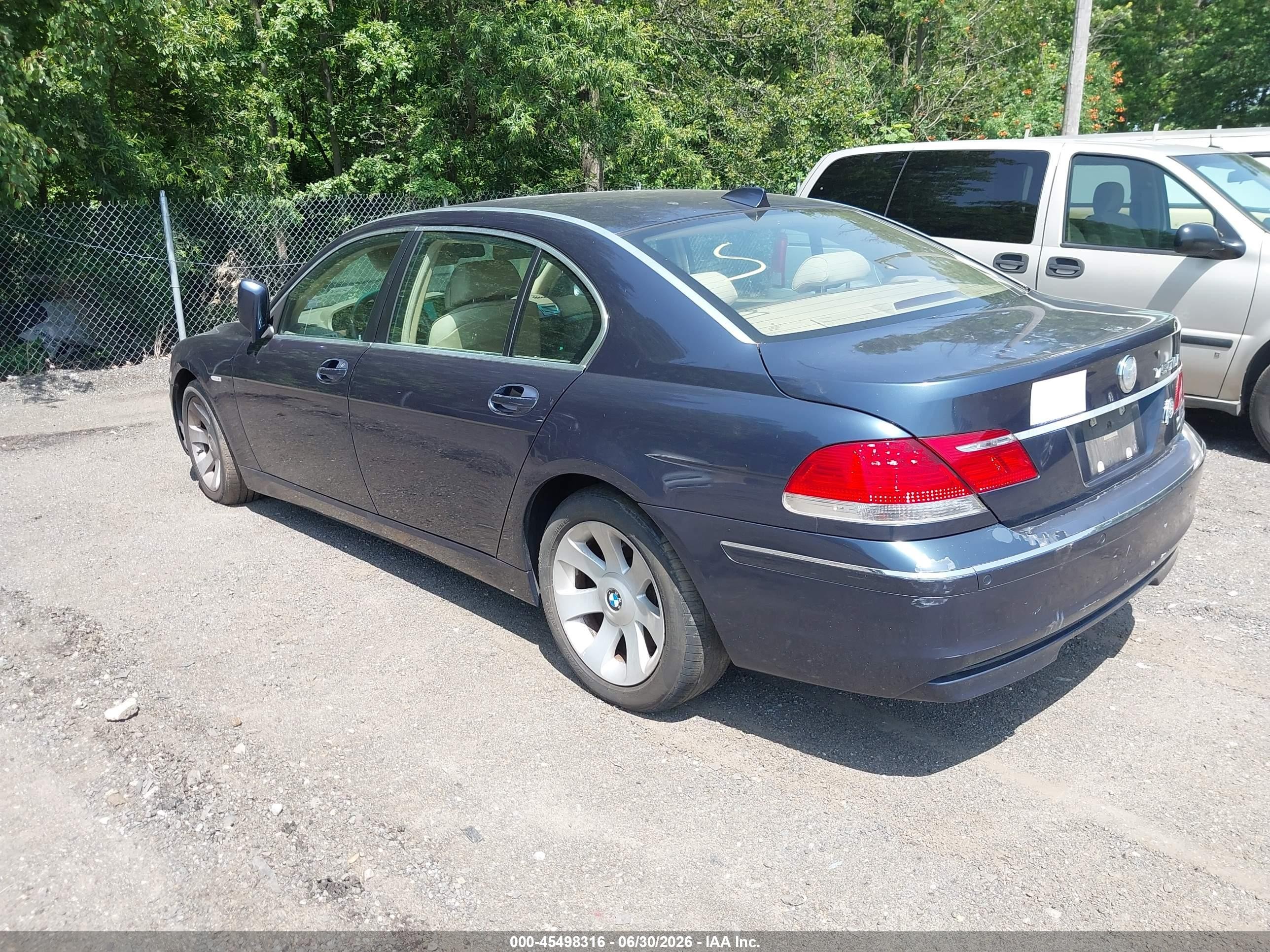 2006 Bmw 750 Li Blue vin: WBAHN83536DT26836