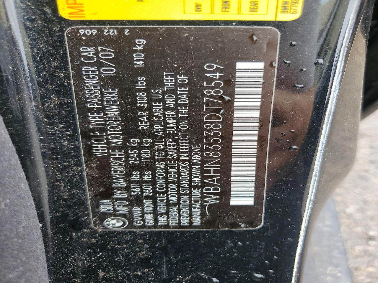 2008 Bmw 750 Li Black vin: WBAHN83538DT78549