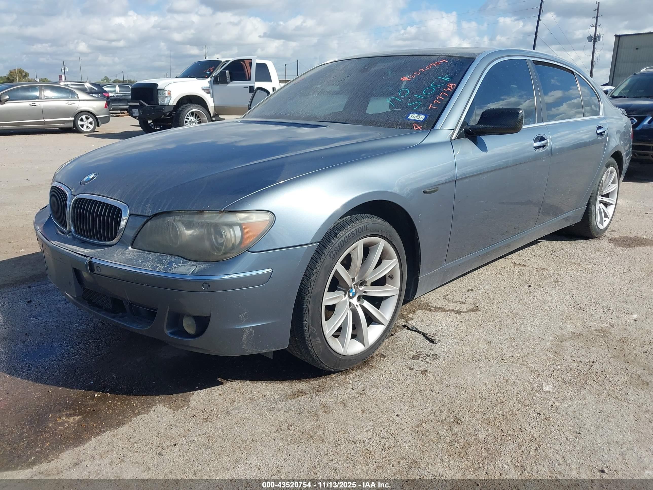 2008 Bmw 750li   Light Blue vin: WBAHN83548DT77748