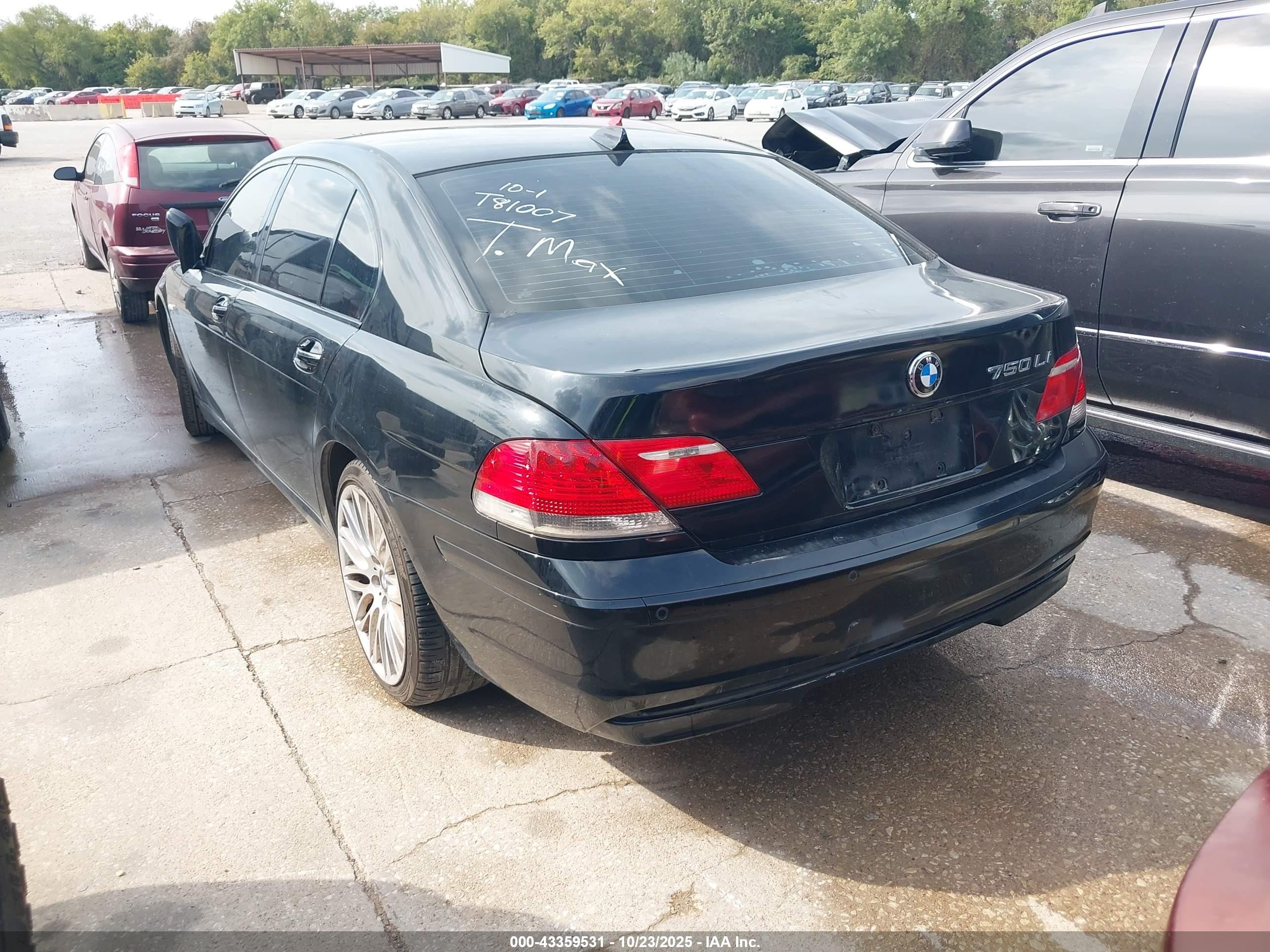 2008 Bmw 750li   Black vin: WBAHN83548DT81007