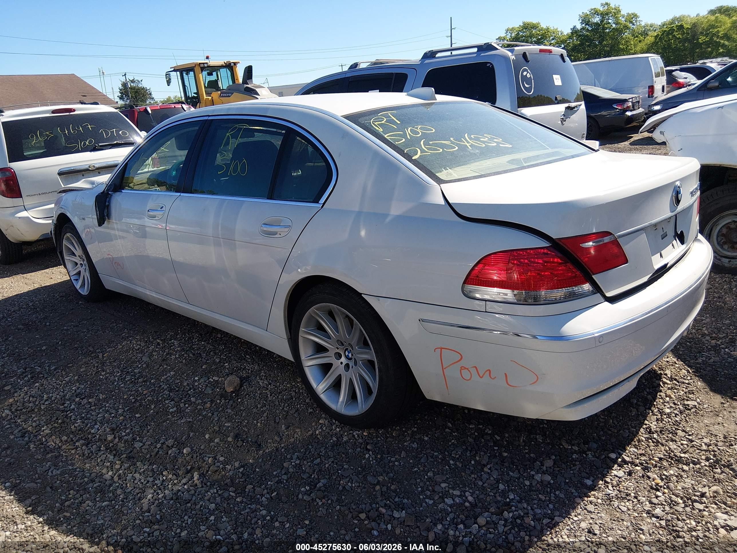 2006 Bmw 750li   White vin: WBAHN83556DT25364