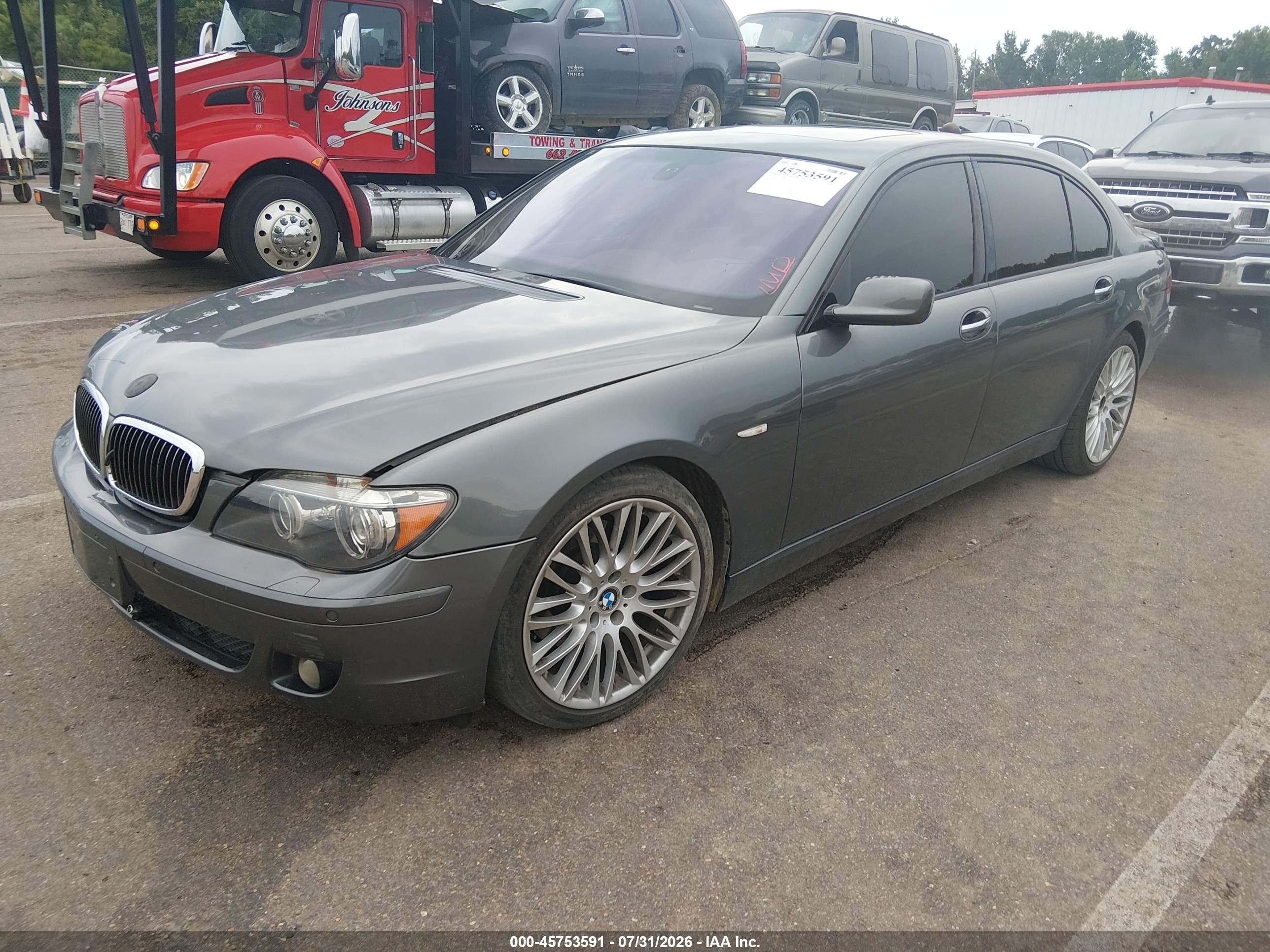 2007 Bmw 750li   Gray vin: WBAHN83557DT69091