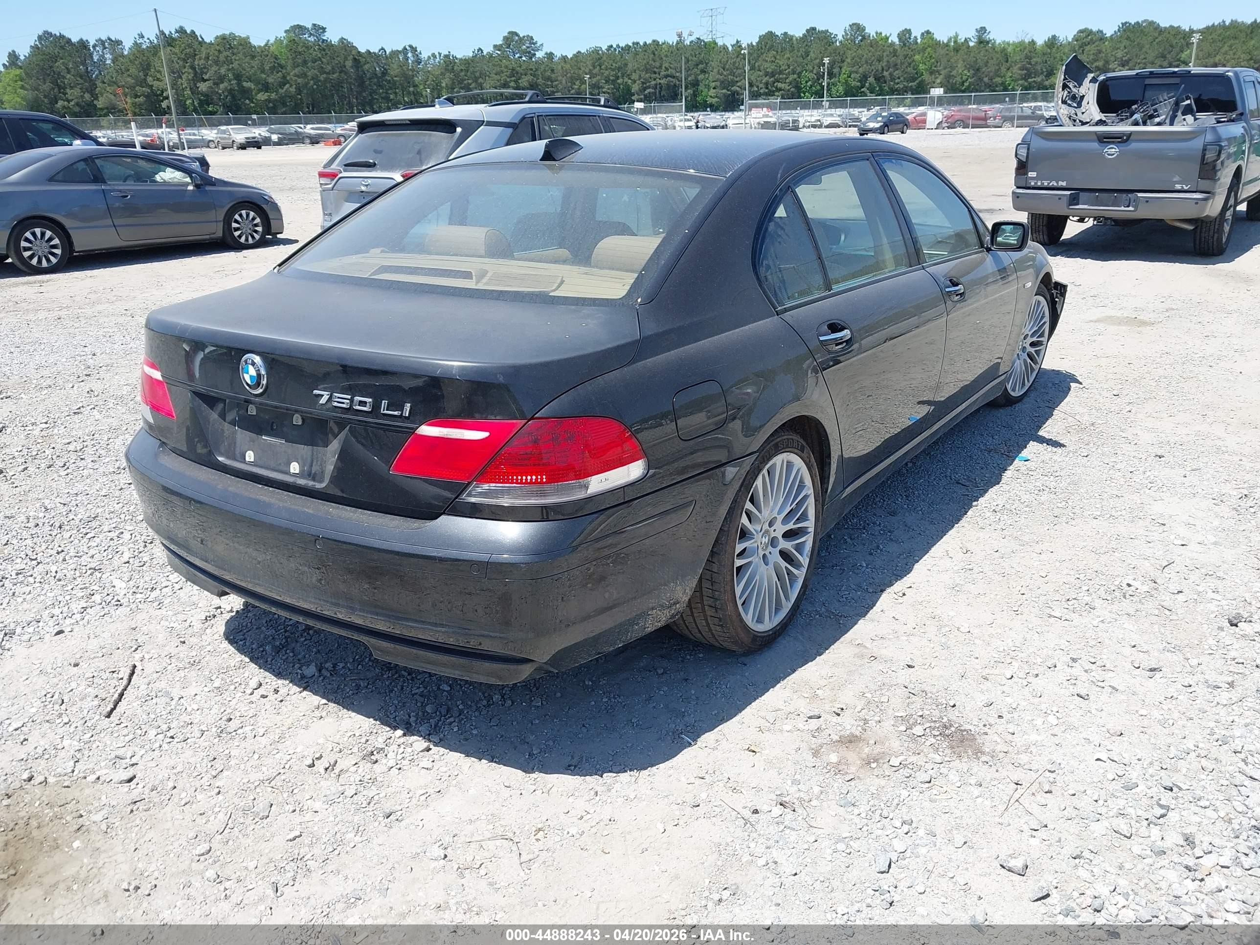 2007 Bmw 750li   Black vin: WBAHN83557DT75795