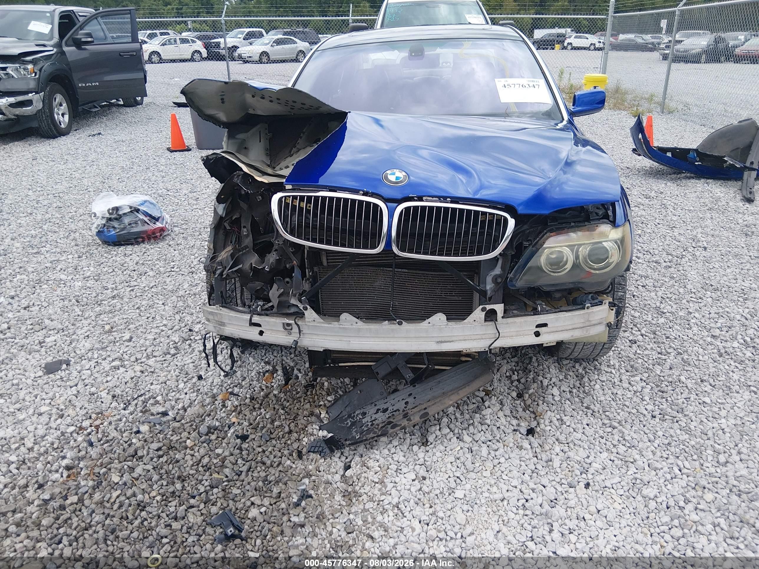 2008 Bmw 750li Blue vin: WBAHN83558DT78150