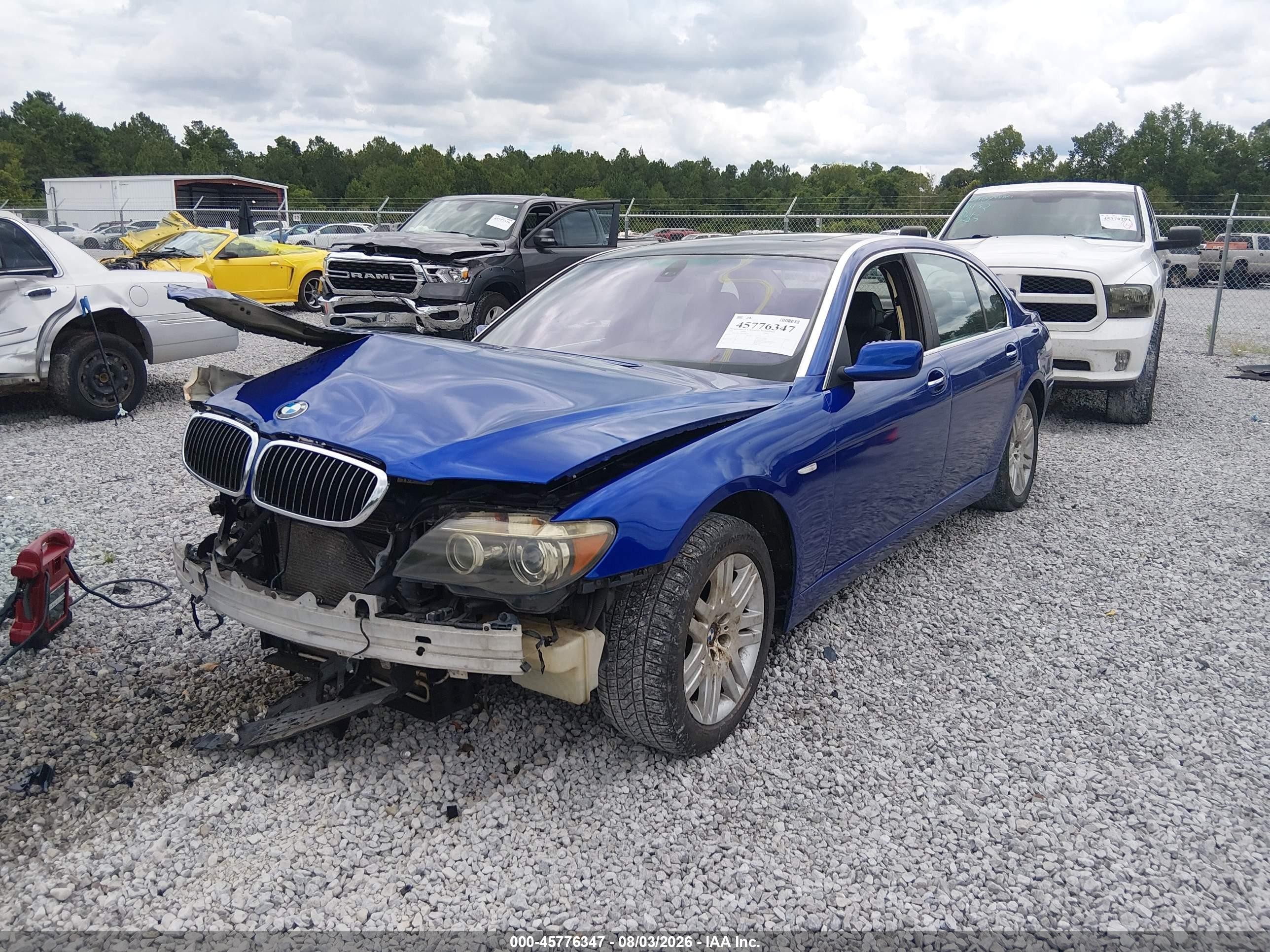 2008 Bmw 750li Blue vin: WBAHN83558DT78150