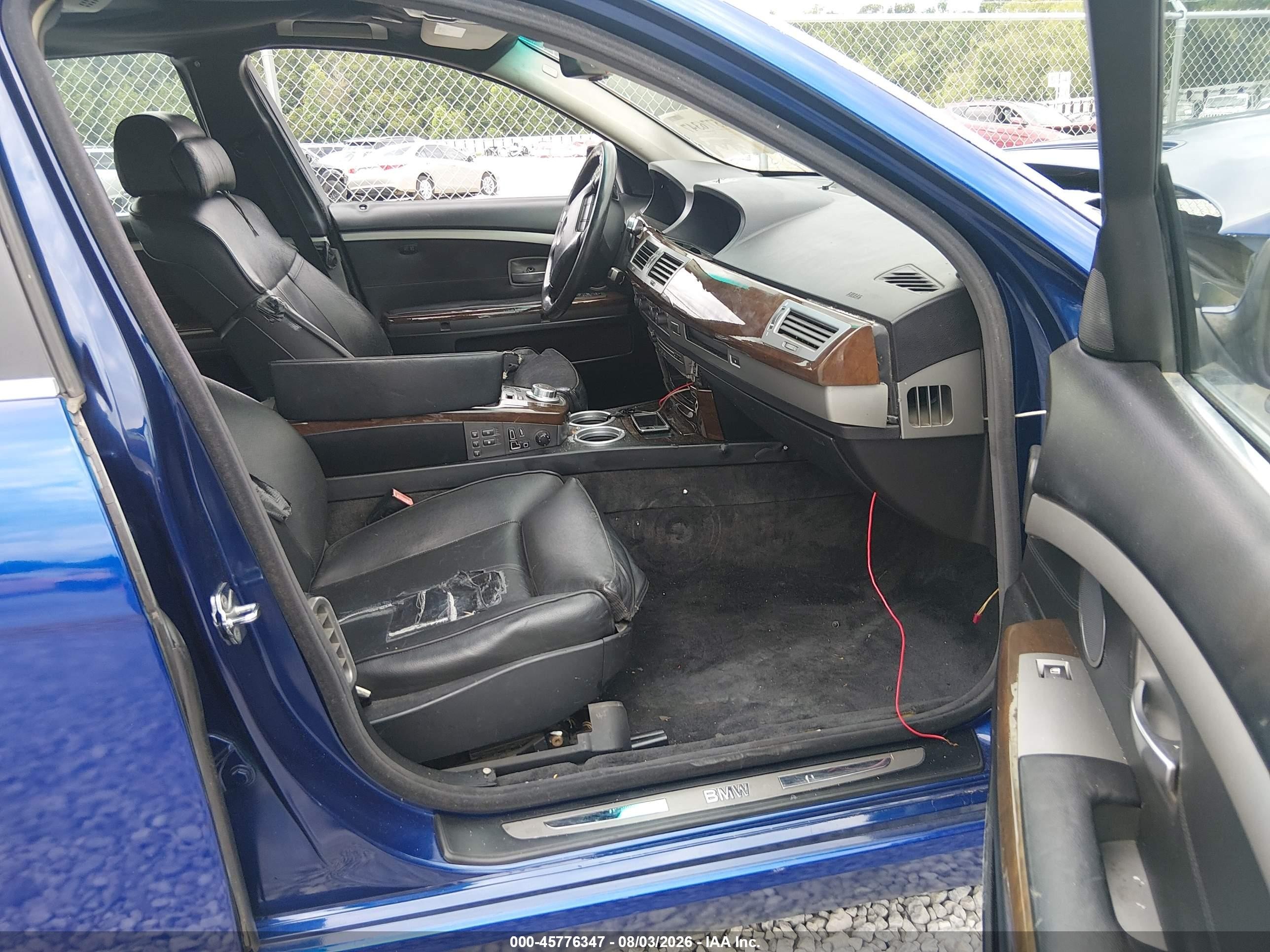 2008 Bmw 750li Blue vin: WBAHN83558DT78150
