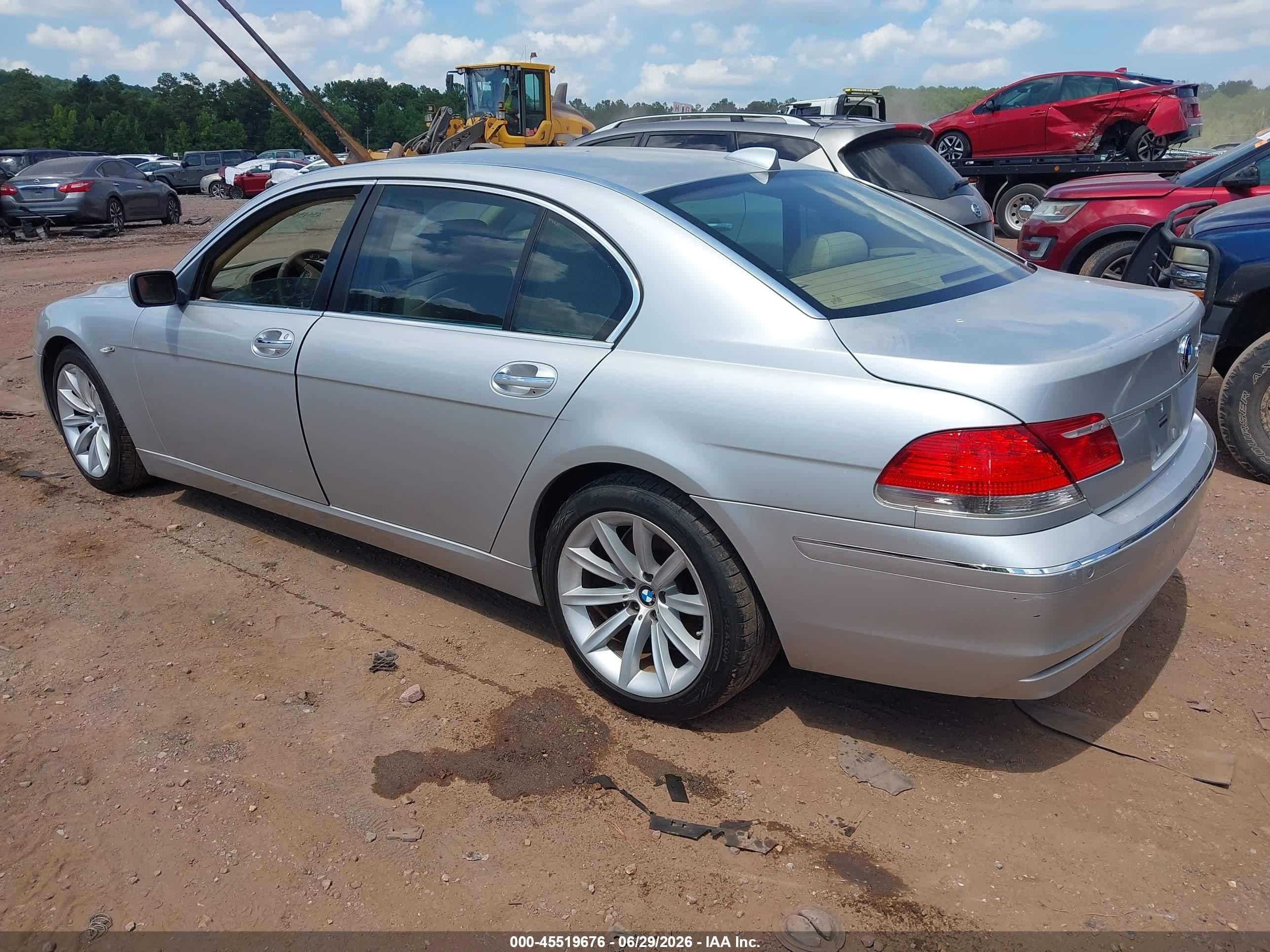 2008 Bmw 750li Silver vin: WBAHN83558DT78374