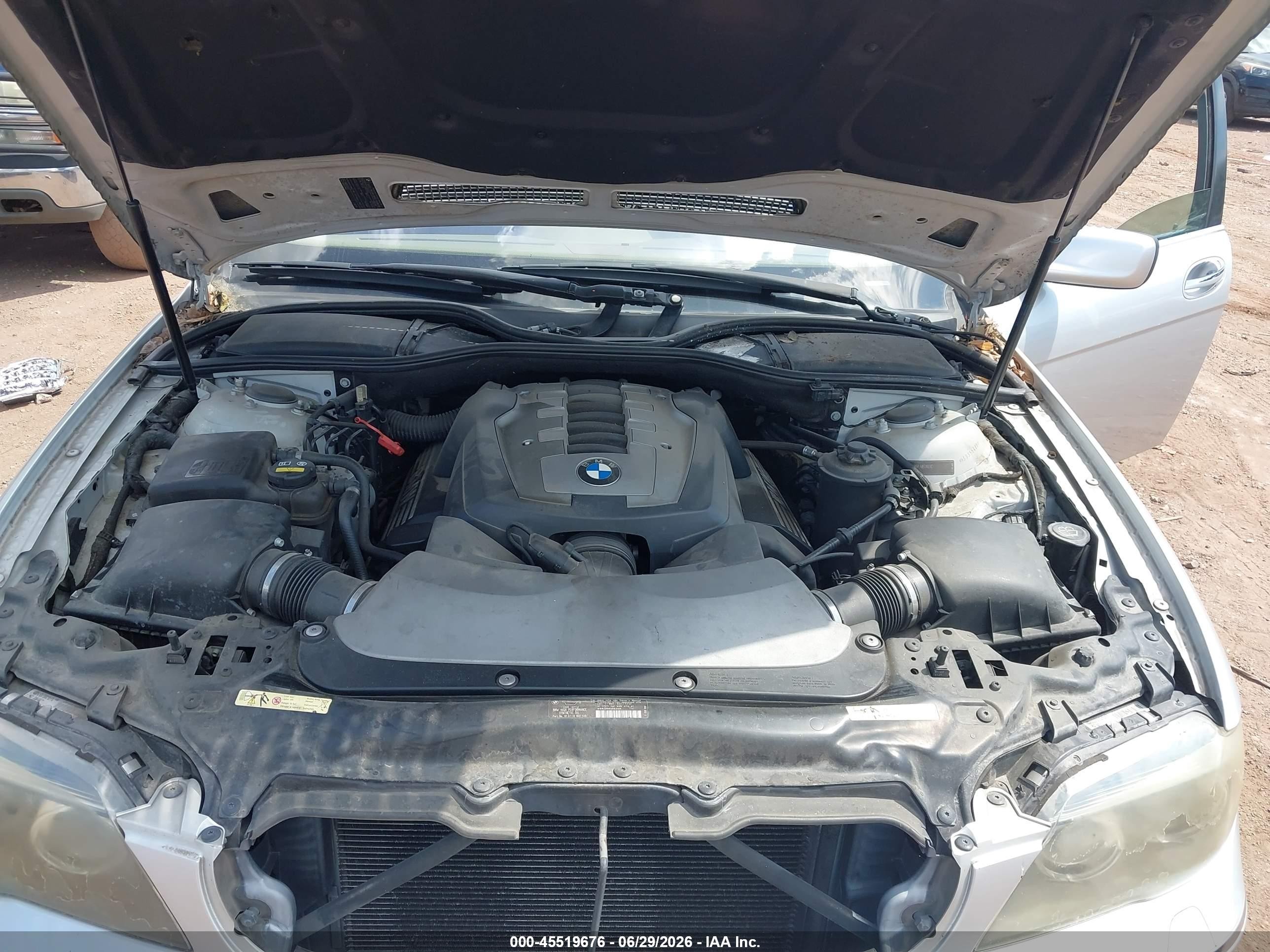 2008 Bmw 750li Silver vin: WBAHN83558DT78374