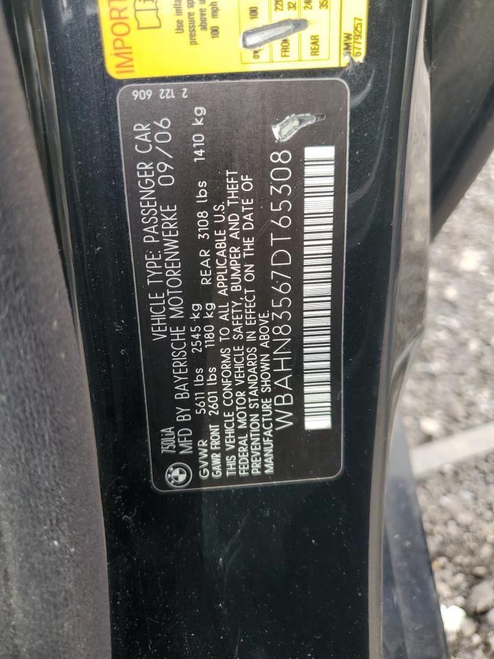 2007 Bmw 750 Black vin: WBAHN83567DT65308