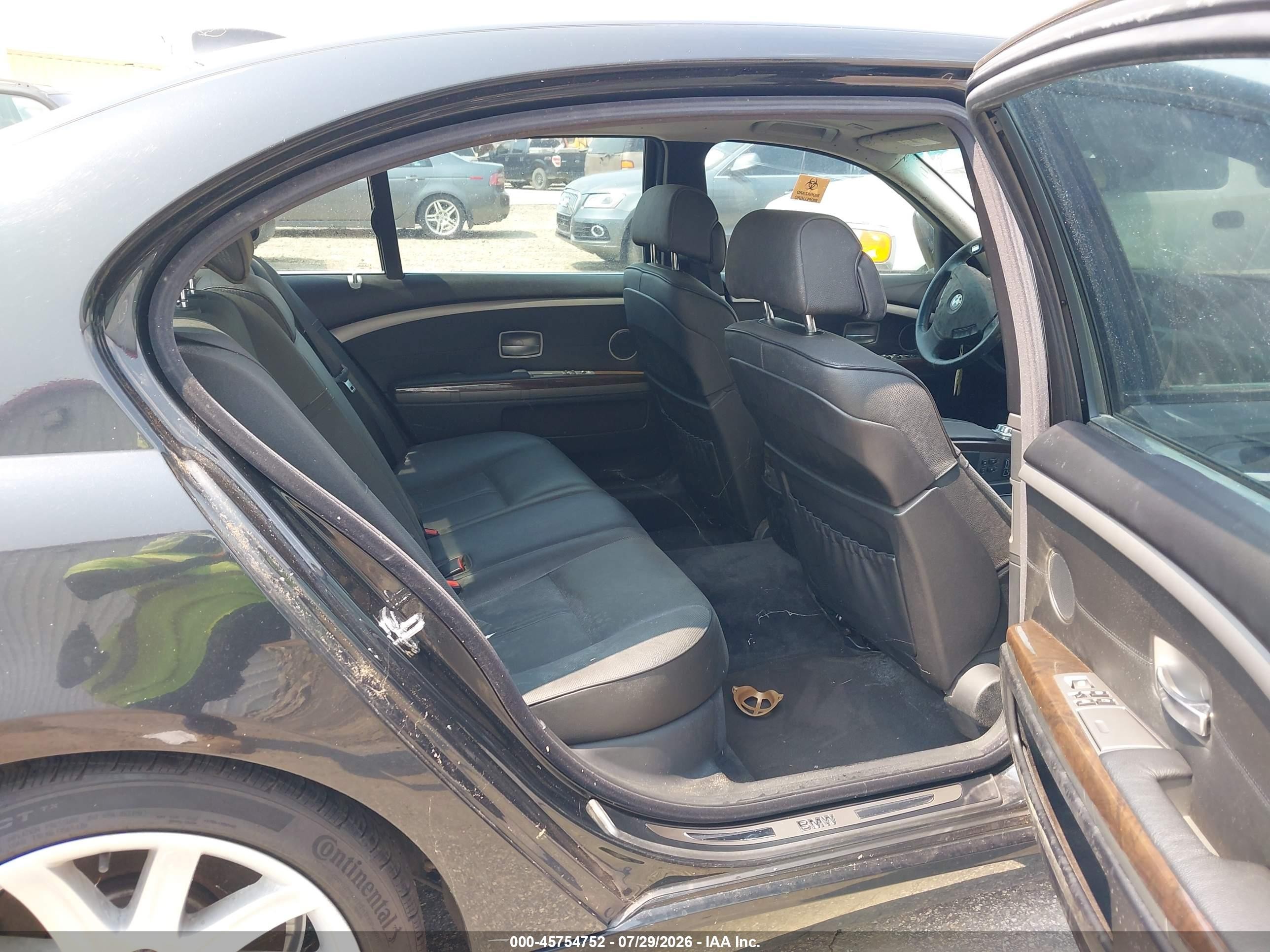 2007 Bmw 750li   Black vin: WBAHN83567DT67933