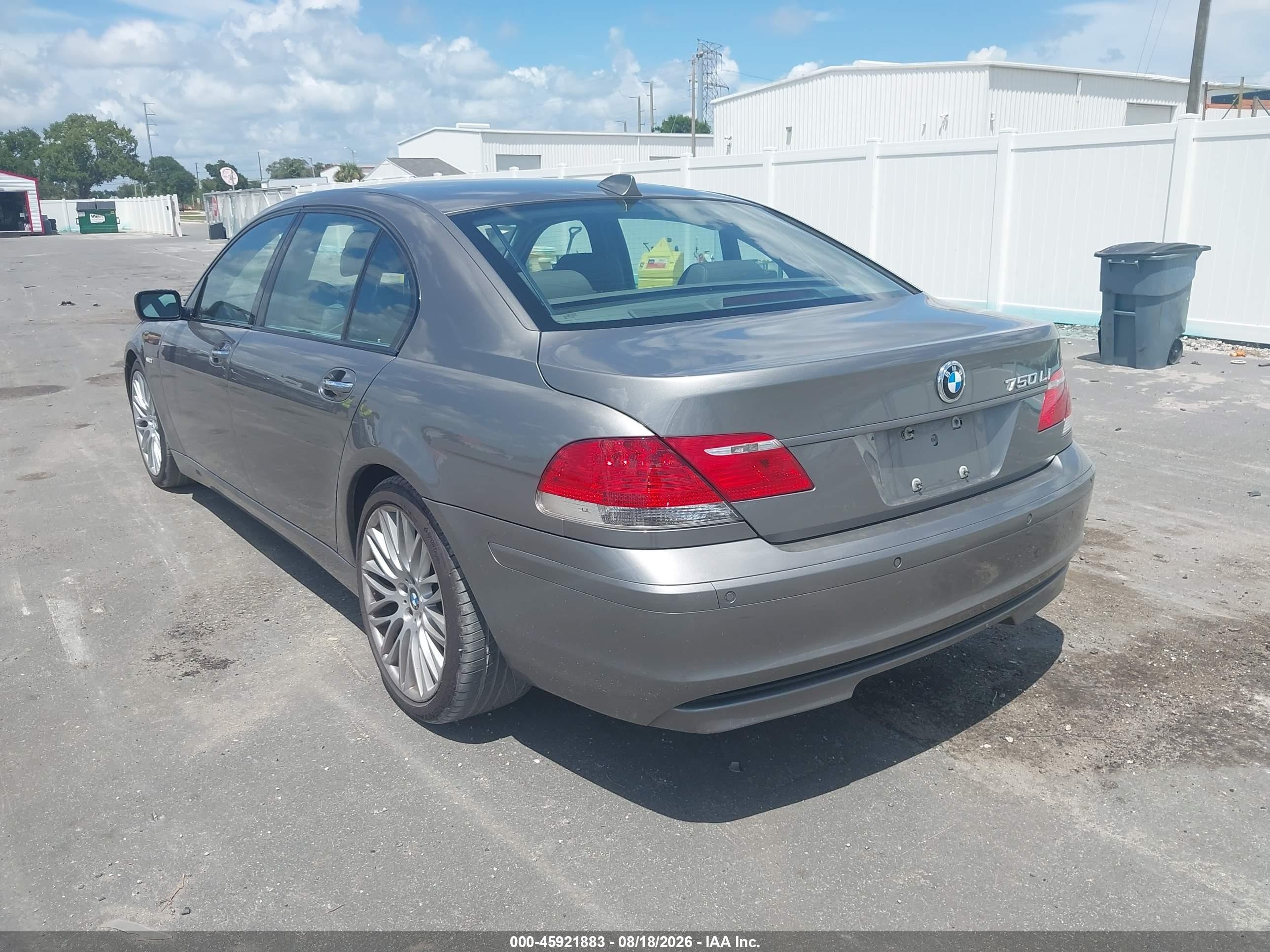 2008 Bmw 750li   Gray vin: WBAHN83568DT78819