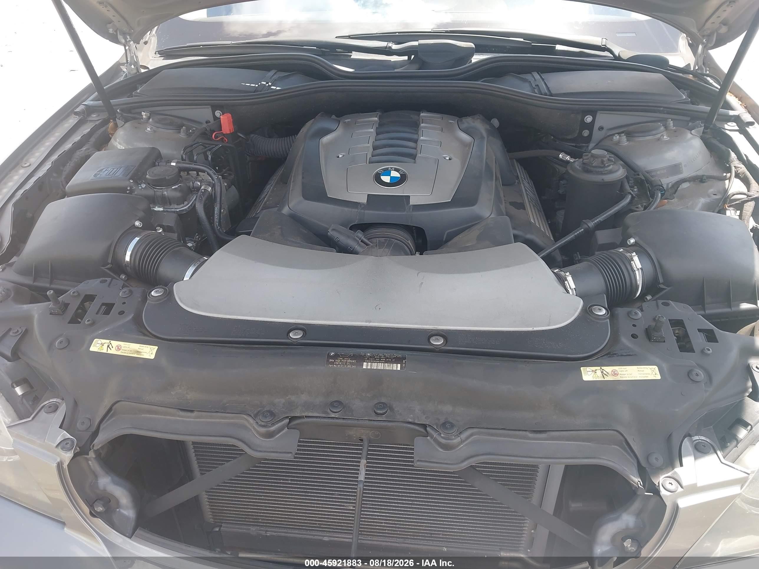 2008 Bmw 750li   Gray vin: WBAHN83568DT78819