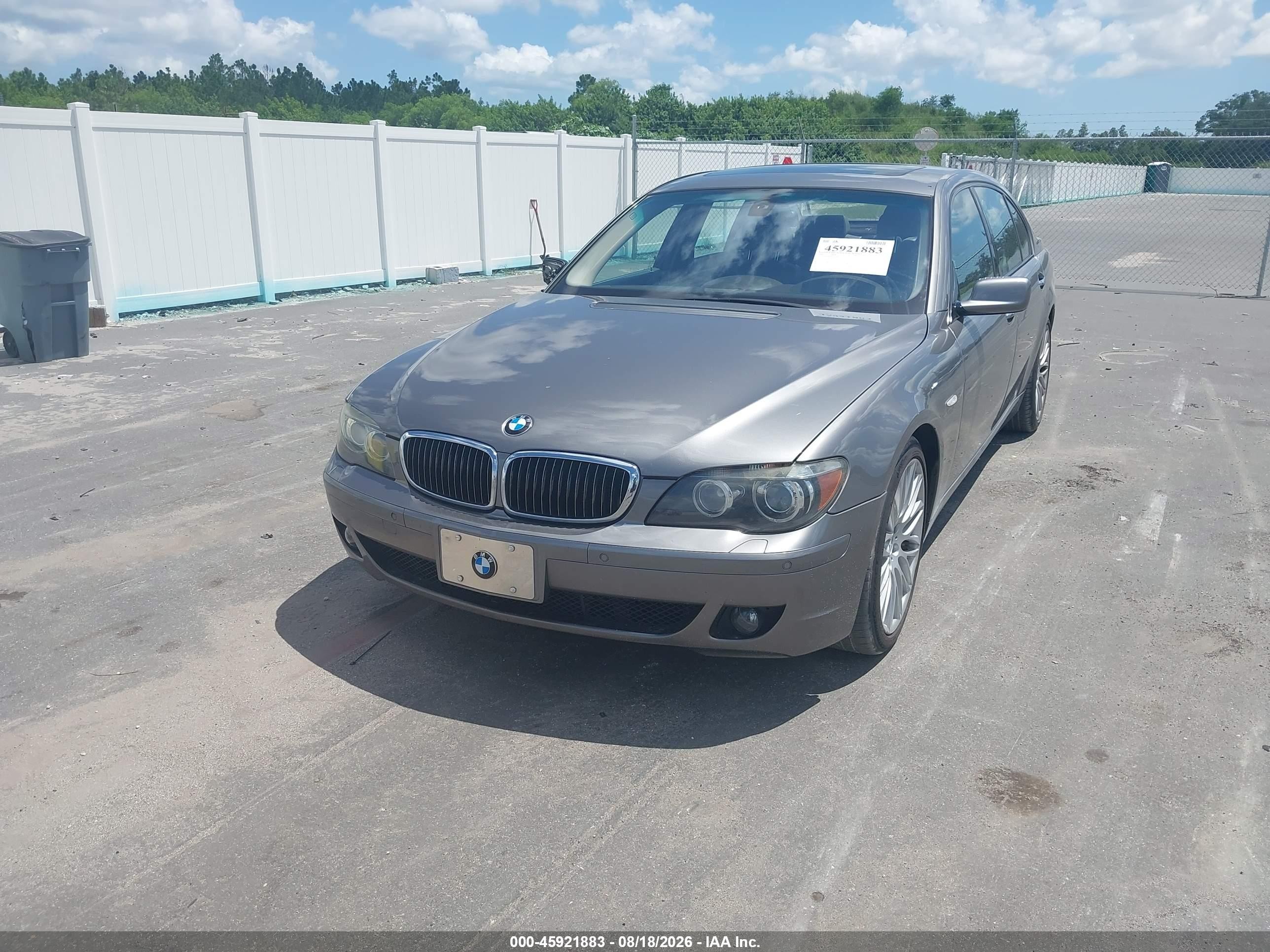 2008 Bmw 750li   Gray vin: WBAHN83568DT78819