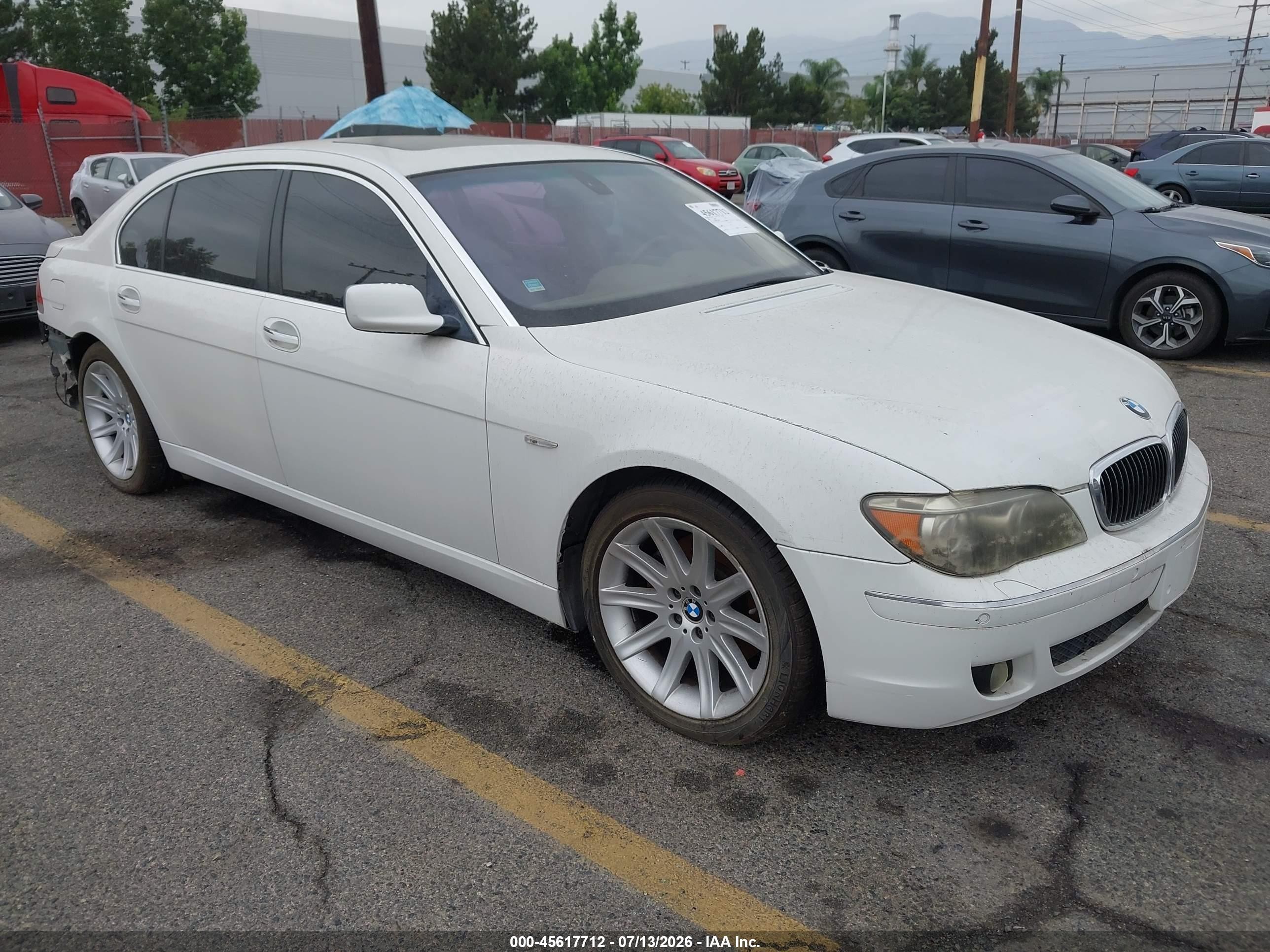 2006 Bmw 750li   White vin: WBAHN83576DT34826