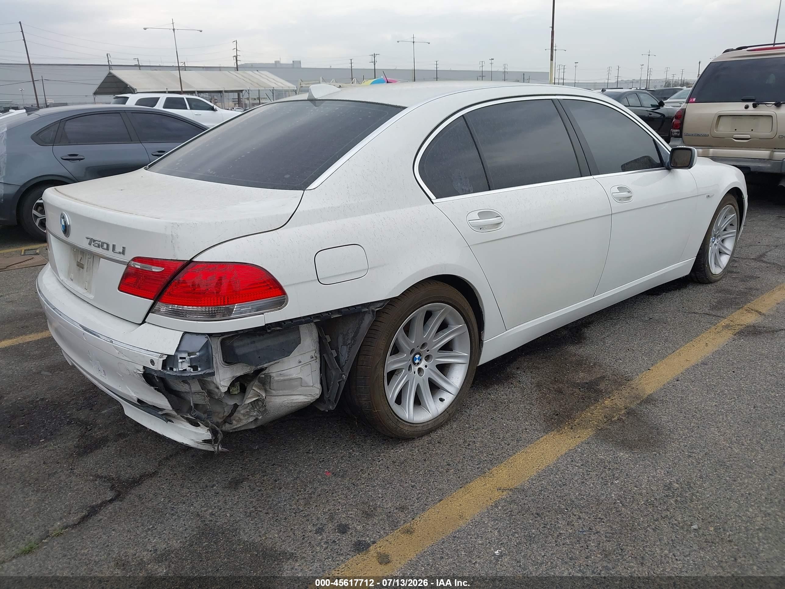 2006 Bmw 750li   White vin: WBAHN83576DT34826