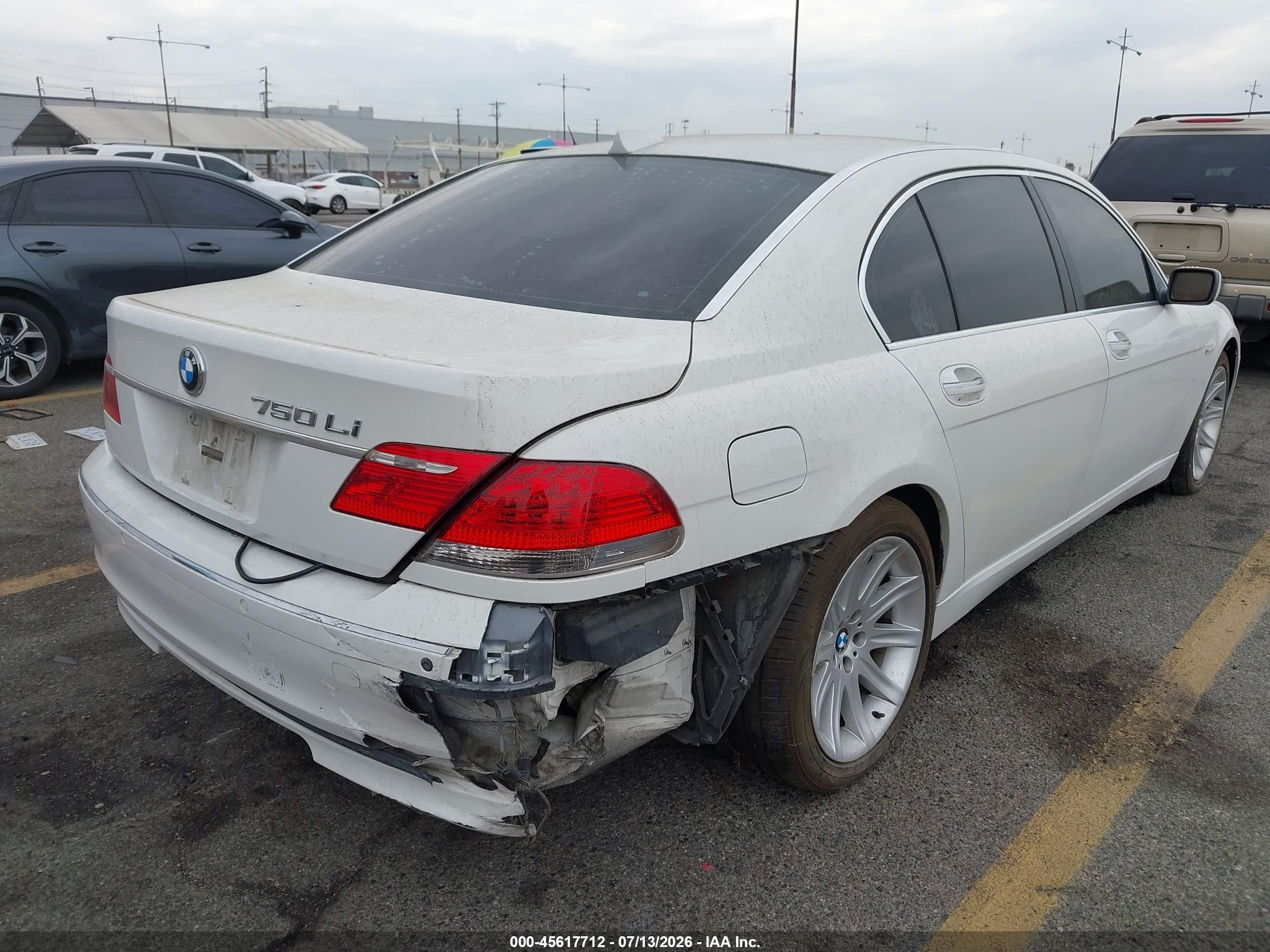 2006 Bmw 750li   White vin: WBAHN83576DT34826