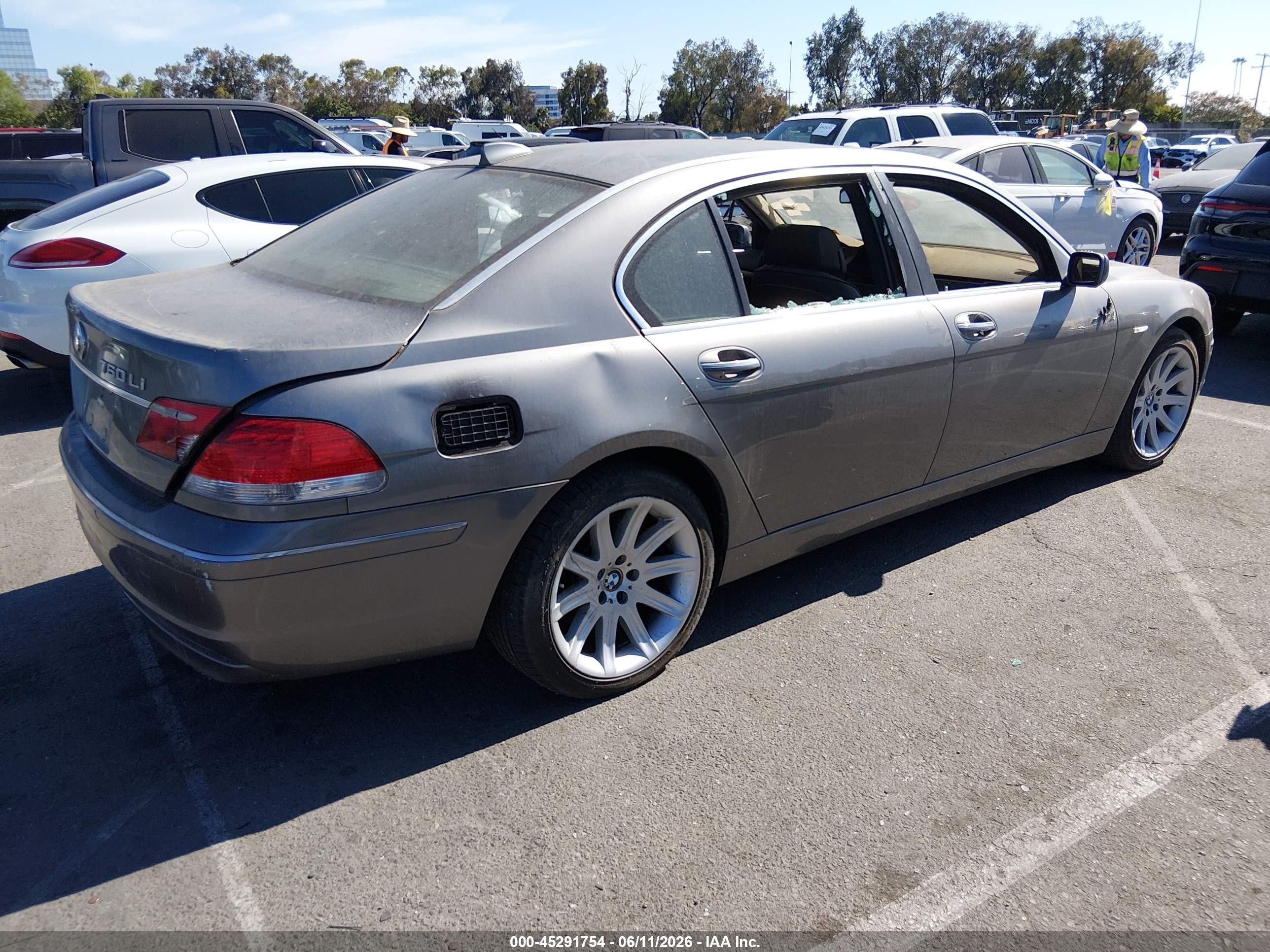 2006 Bmw 750li   Gray vin: WBAHN83576DT61699