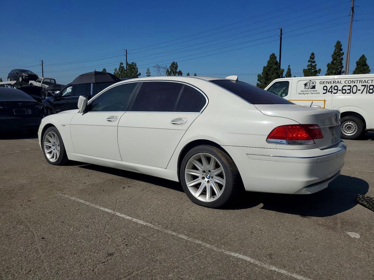 2006 Bmw 7 Series 740il White vin: WBAHN83576DT62917