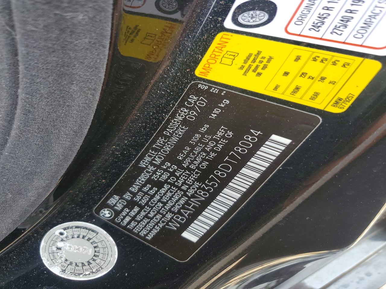 2008 Bmw 750 Li Black vin: WBAHN83578DT78084