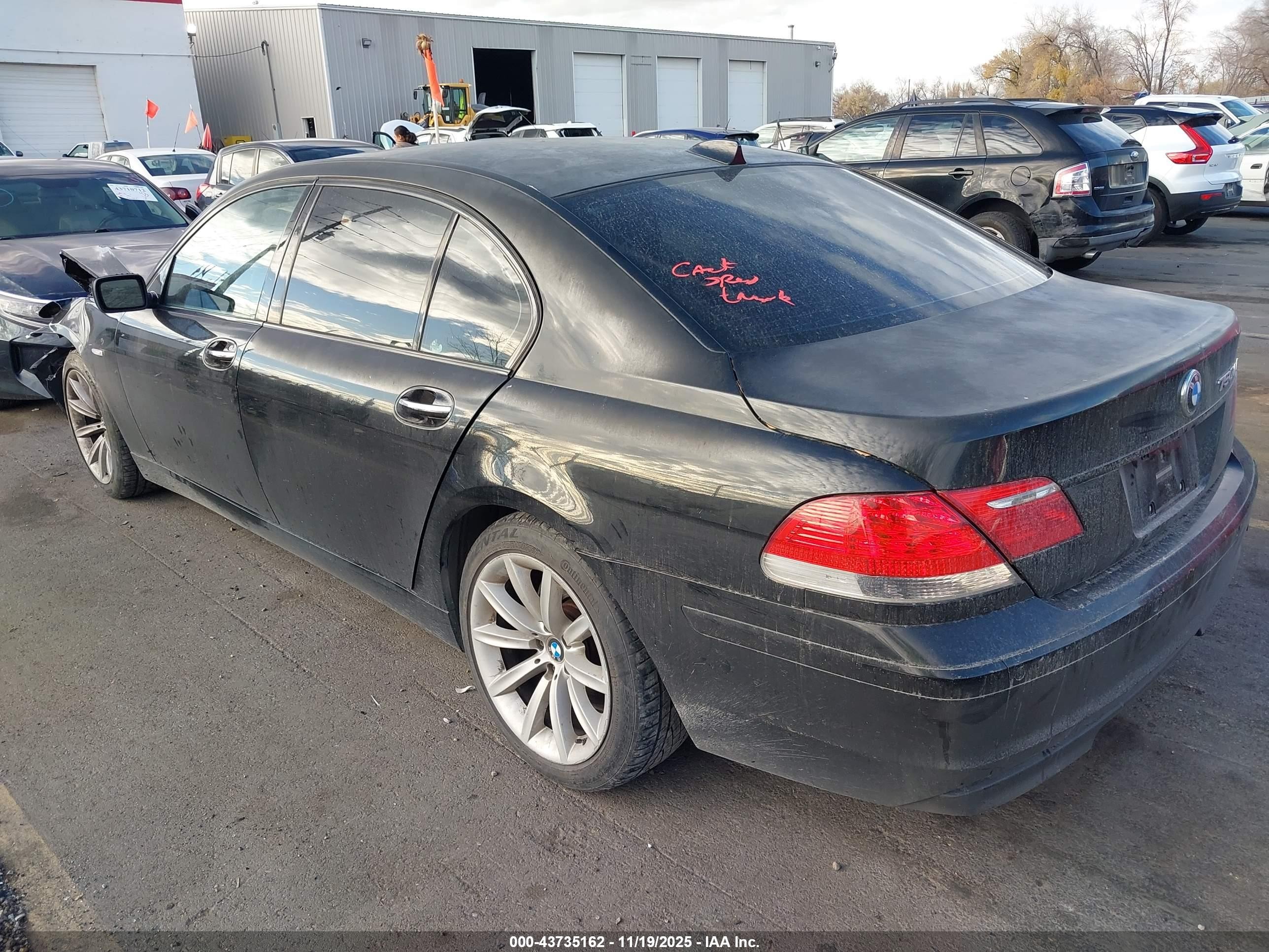 2008 Bmw 750li   Black vin: WBAHN83588DT79311