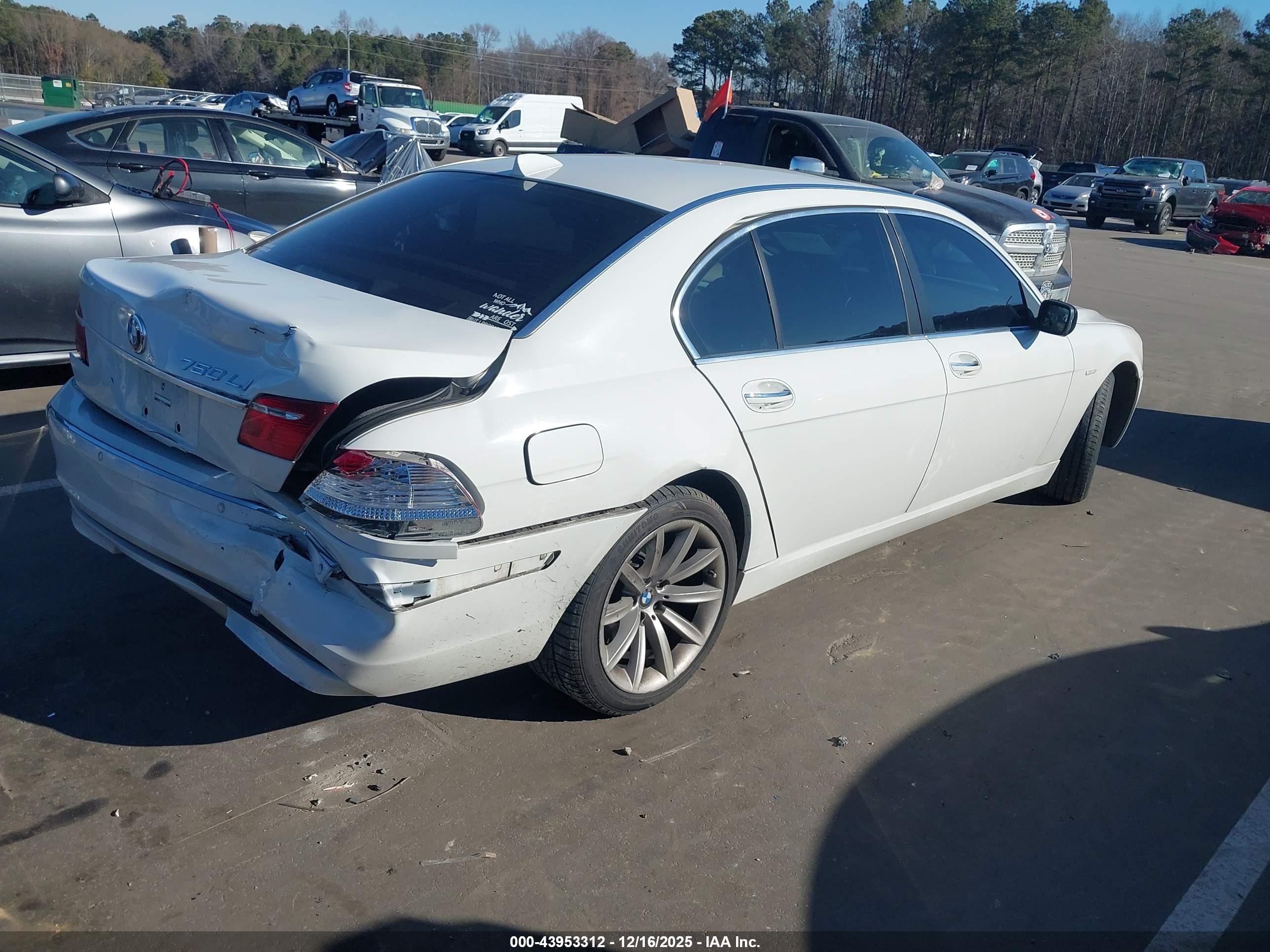 2008 Bmw 750li   White vin: WBAHN83588DT80393