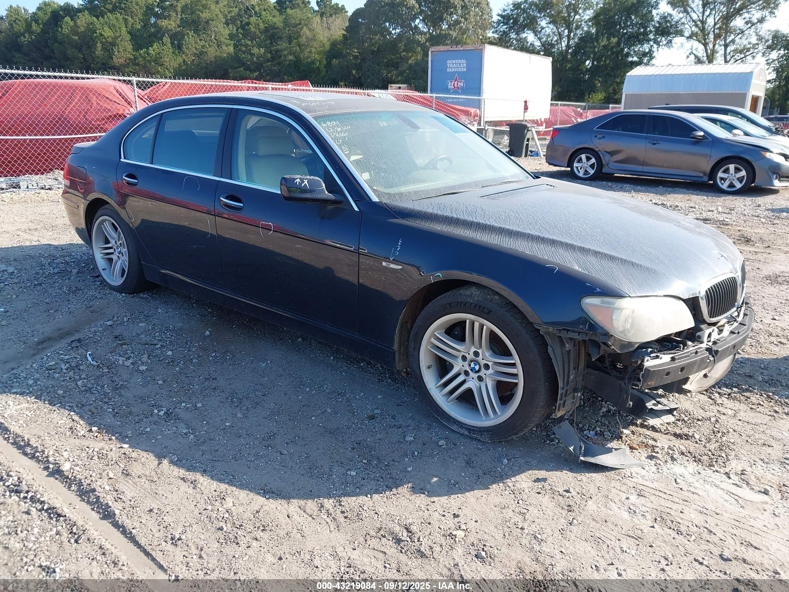2008 Bmw 750li   Blue vin: WBAHN83588DT86713