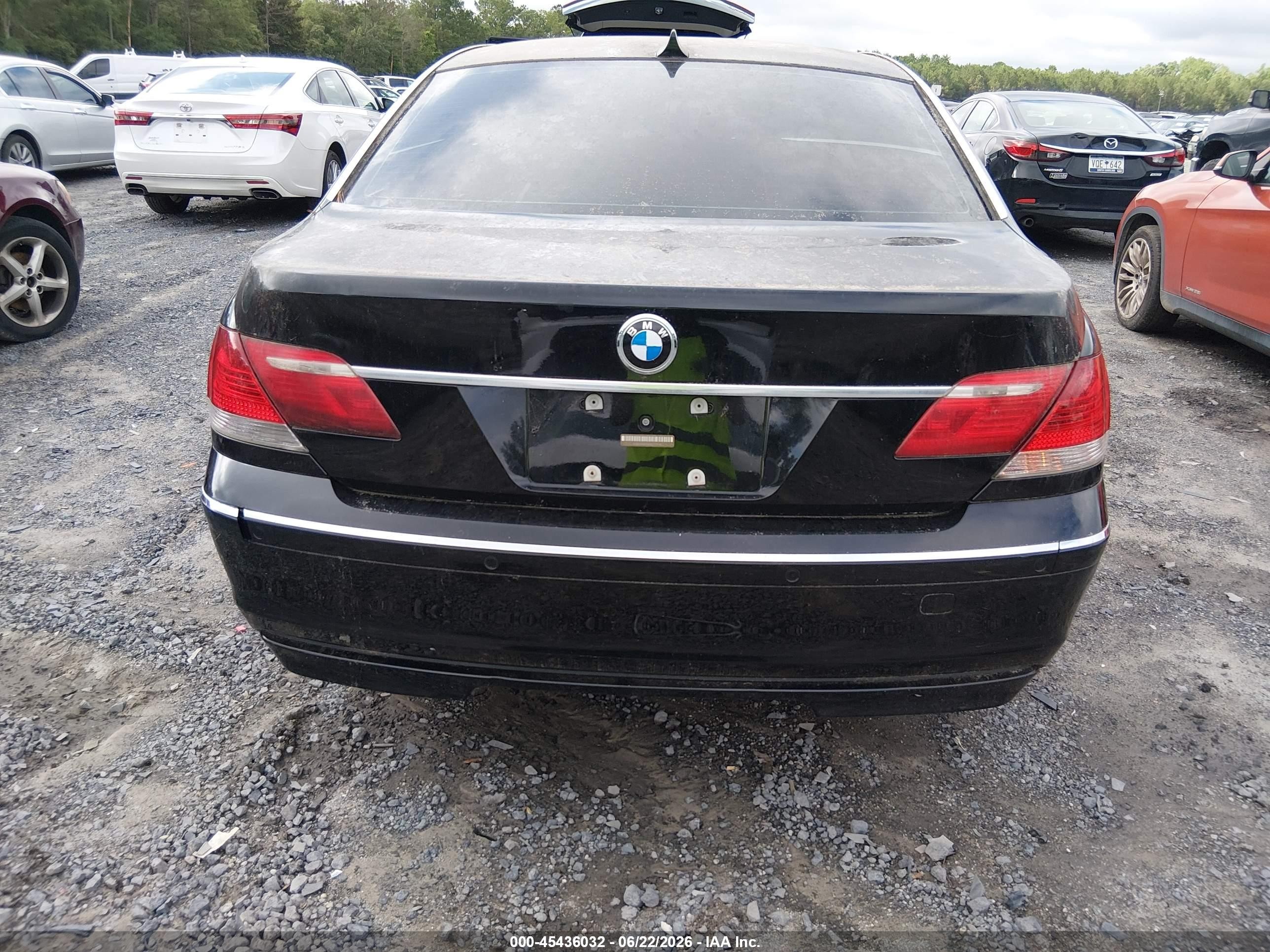 2008 Bmw 750 Li Black vin: WBAHN83598DT79110