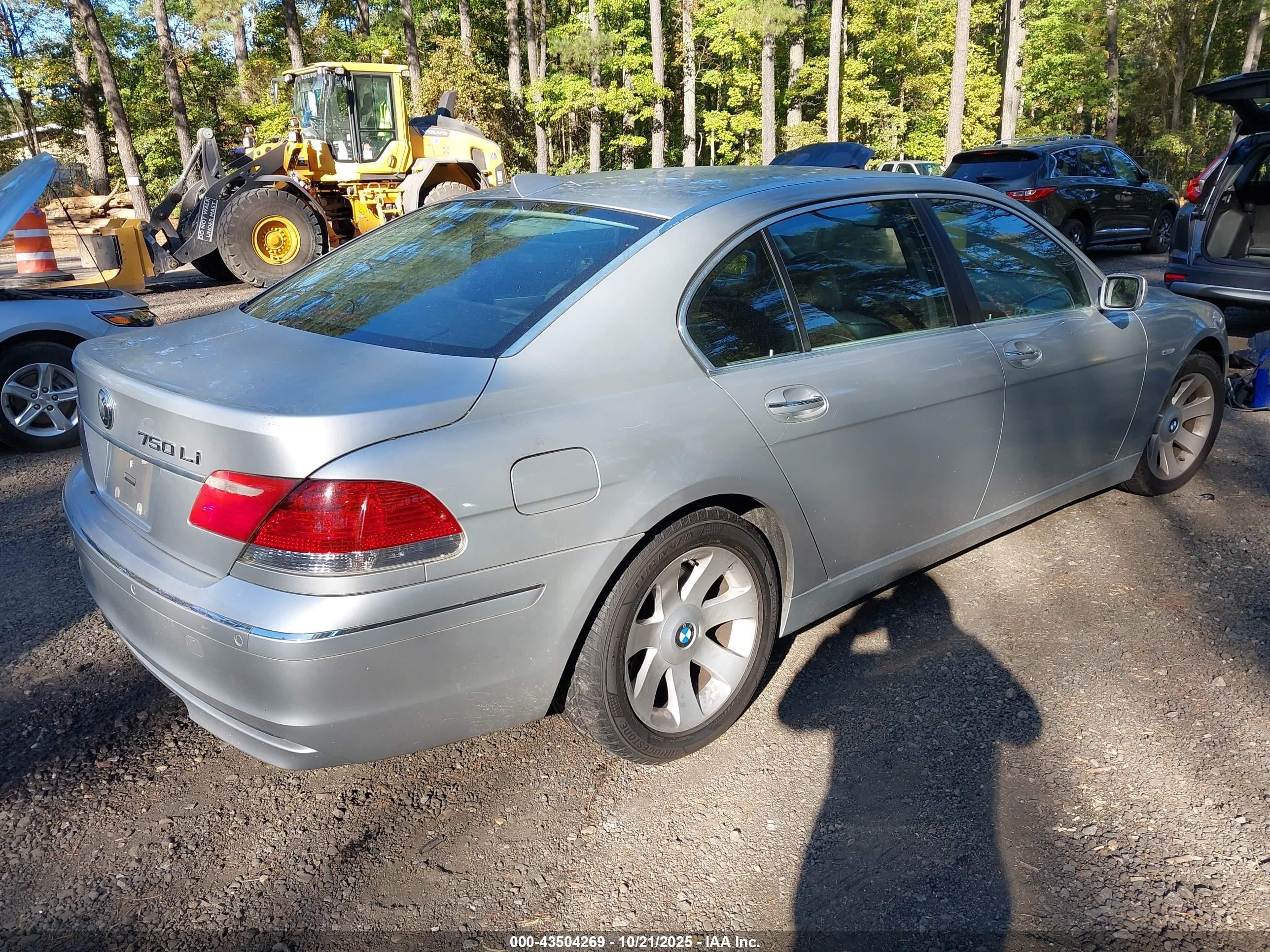 2006 Bmw 750li   Серебряный vin: WBAHN835X6DT25778