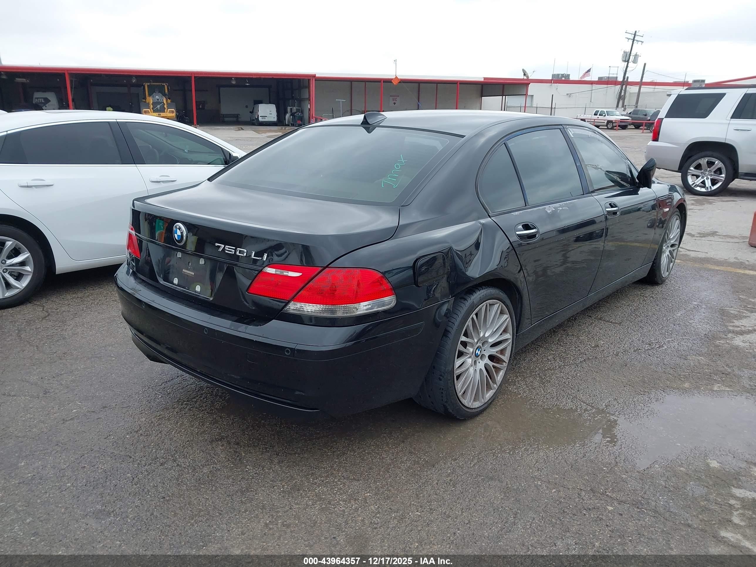 2008 Bmw 750li   Черный vin: WBAHN835X8DT81691