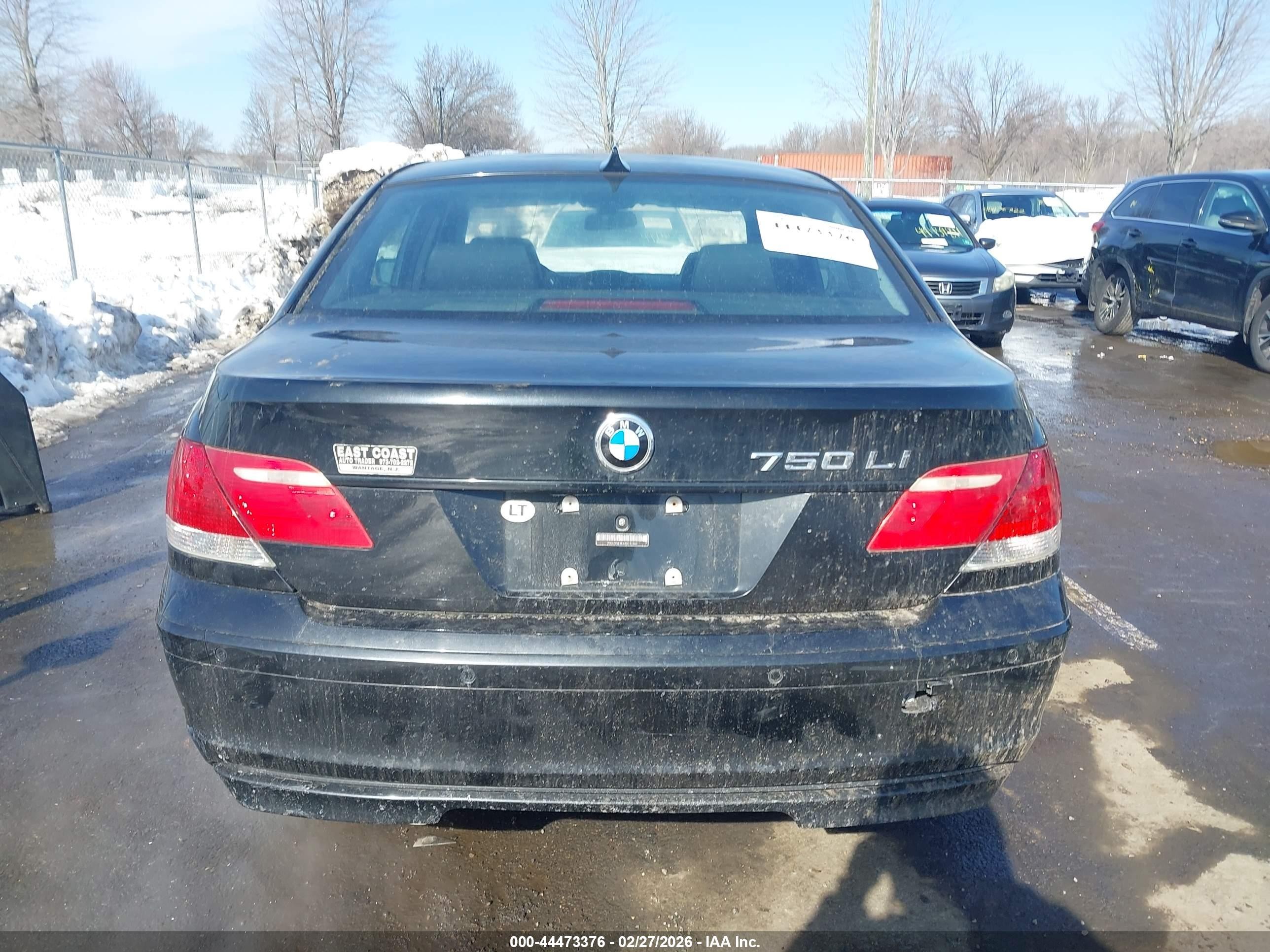 2008 Bmw 750li   Black vin: WBAHN835X8DT87880