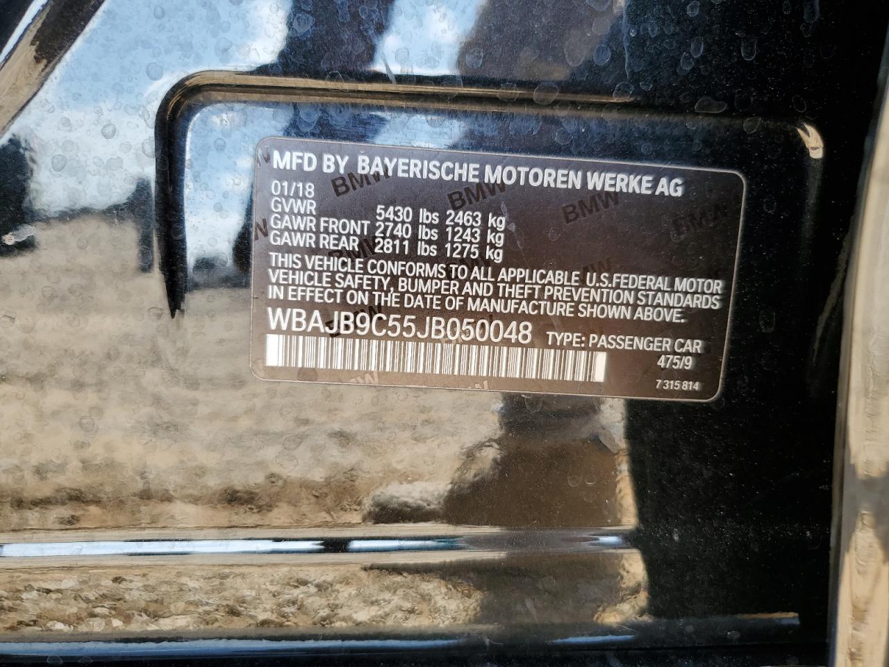 2018 Bmw M550xi Black vin: WBAJB9C55JB050048