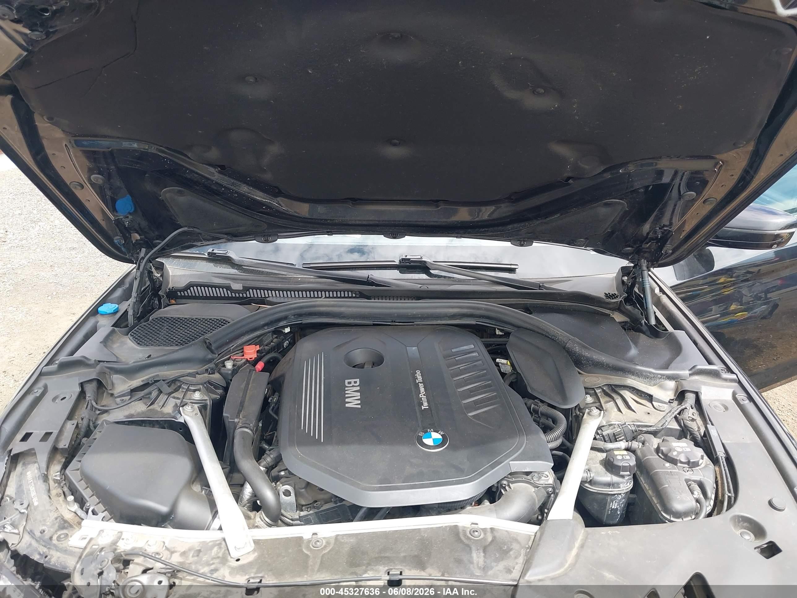 2019 Bmw 540i Xdrive Черный vin: WBAJE7C50KG893185