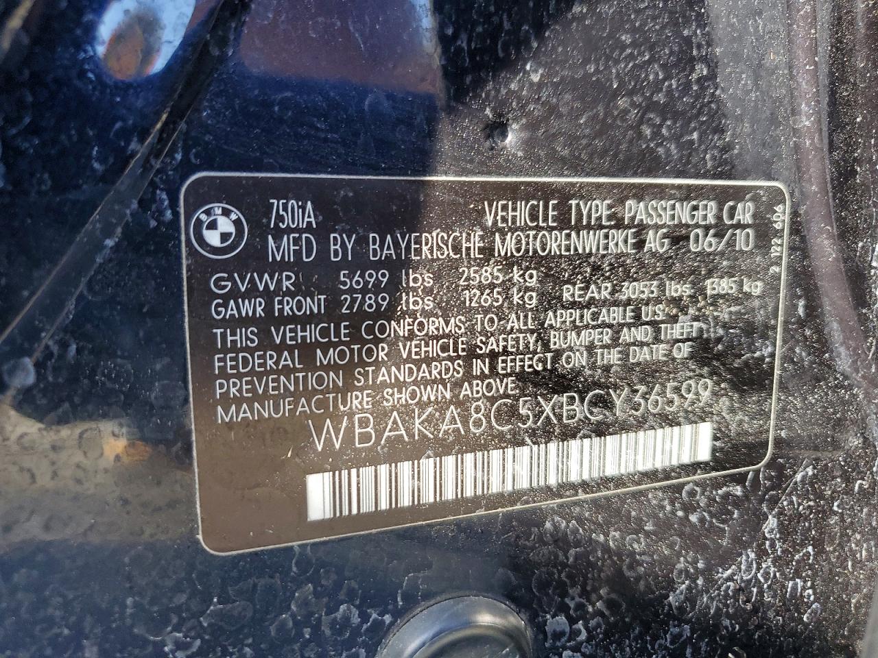 2011 Bmw Alpina B7 Black vin: WBAKA8C5XBCY36599