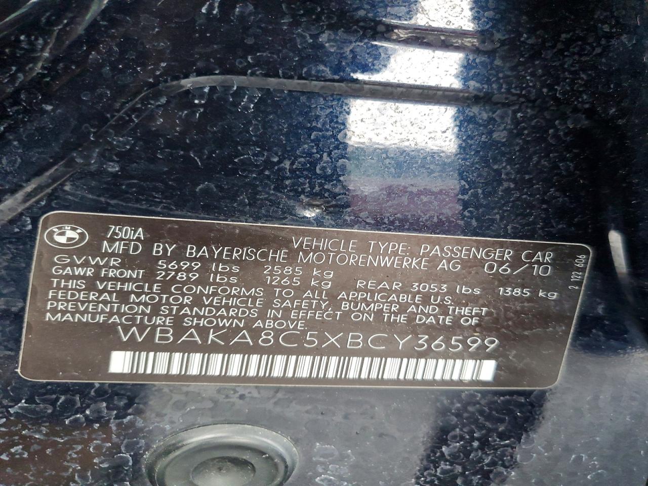 2011 Bmw Alpina B7 Black vin: WBAKA8C5XBCY36599