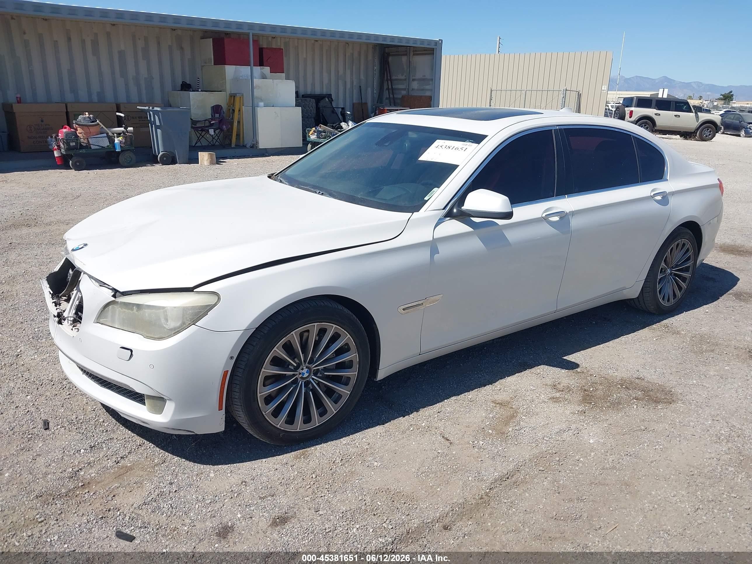 2012 Bmw 740li White vin: WBAKB4C51CC576021