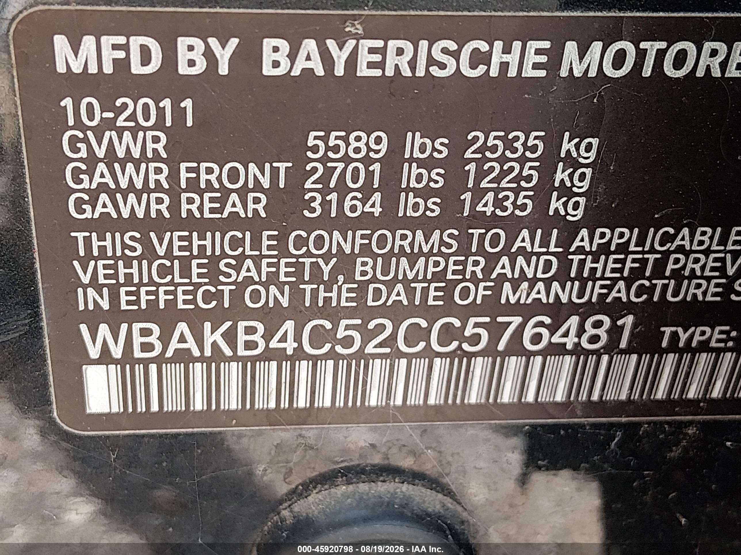 2012 Bmw 740li Black vin: WBAKB4C52CC576481