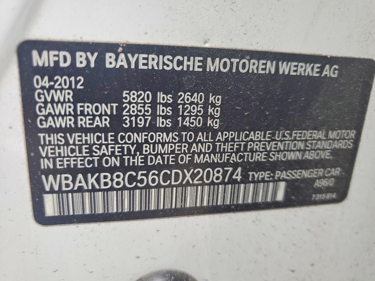 2012 Bmw Motorrad 750 Li White vin: WBAKB8C56CDX20874