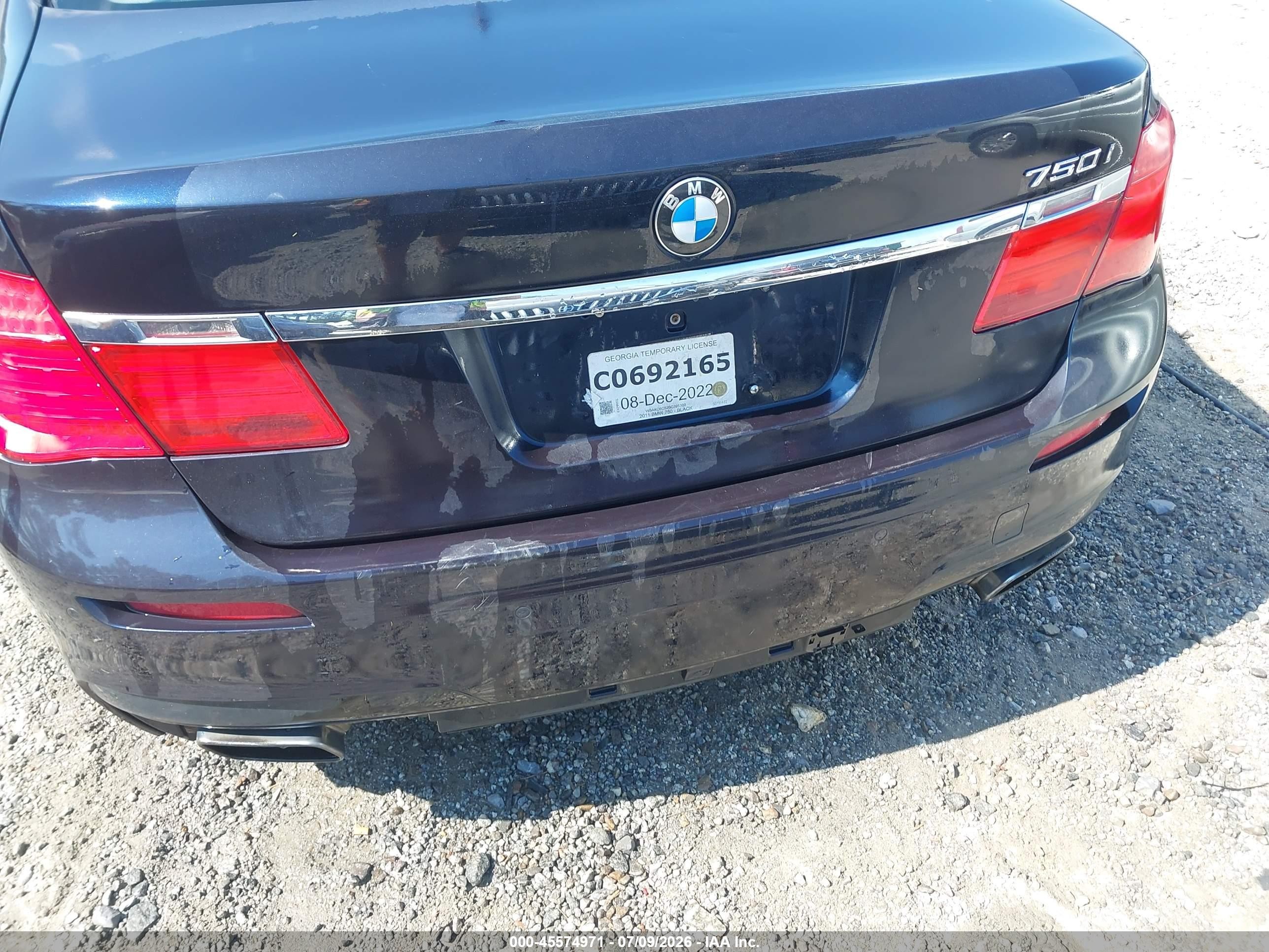 2011 Bmw 750i Xdrive Dark Blue vin: WBAKC6C52BC395369