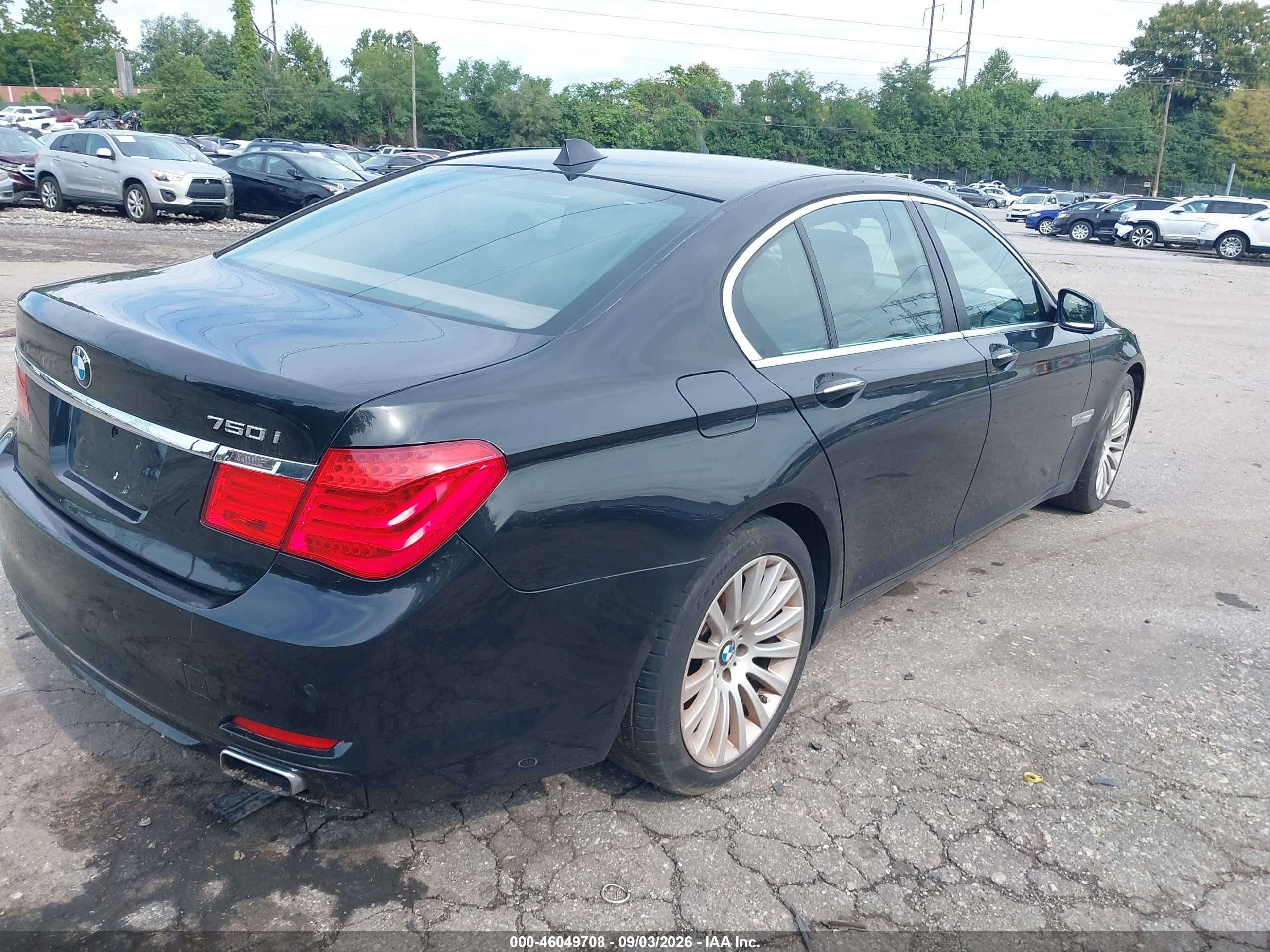 2012 Bmw 750i Xdrive Black vin: WBAKC6C55CC395593