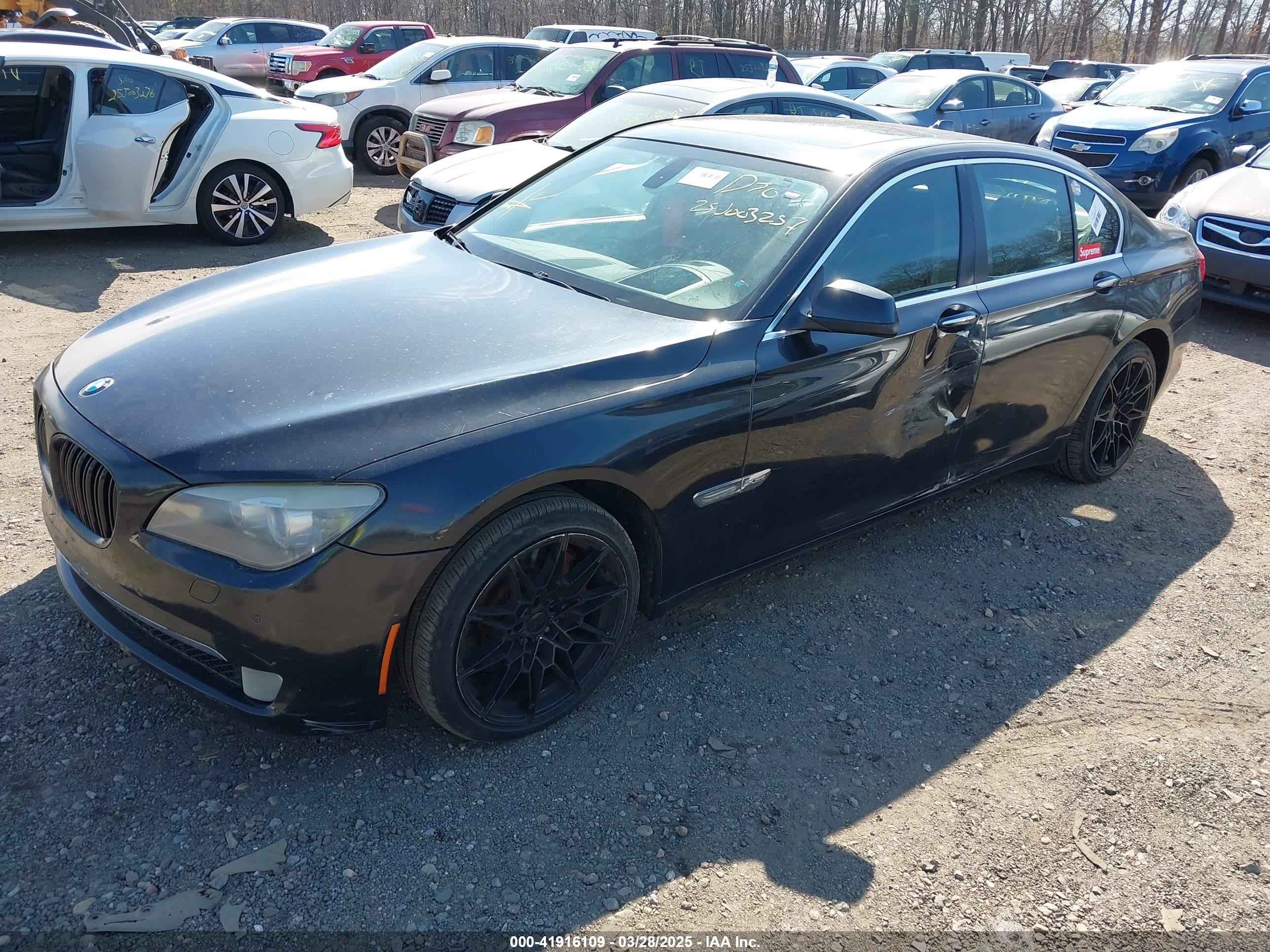 2011 Bmw 750i Xdrive Black vin: WBAKC6C59BC395045