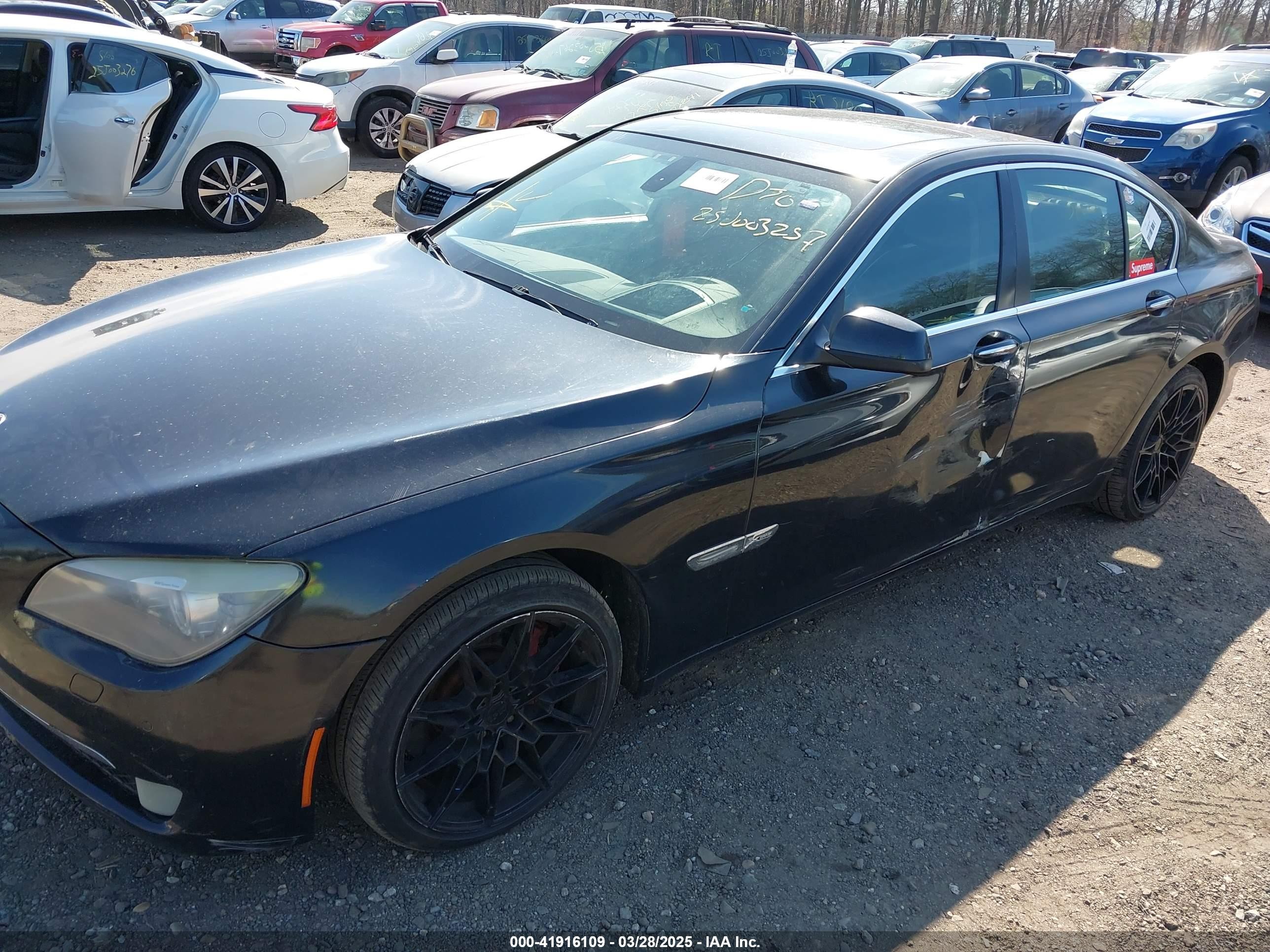 2011 Bmw 750i Xdrive Black vin: WBAKC6C59BC395045