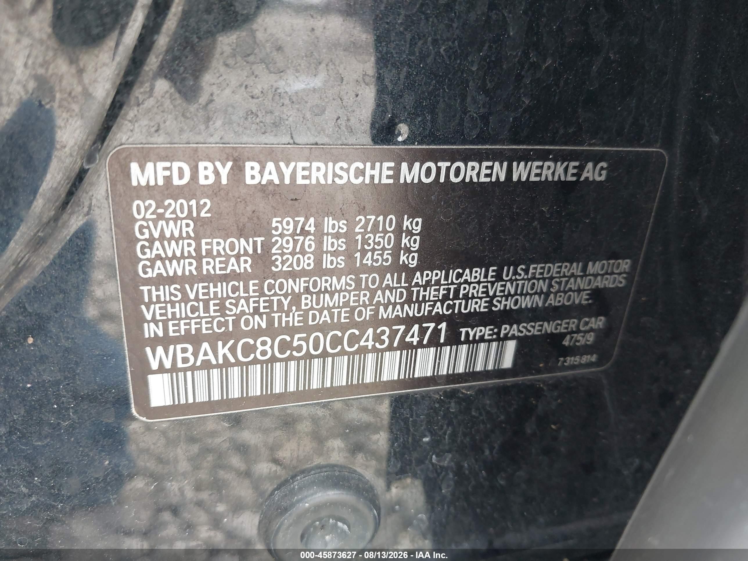 2012 Bmw 750li Xdrive Black vin: WBAKC8C50CC437471