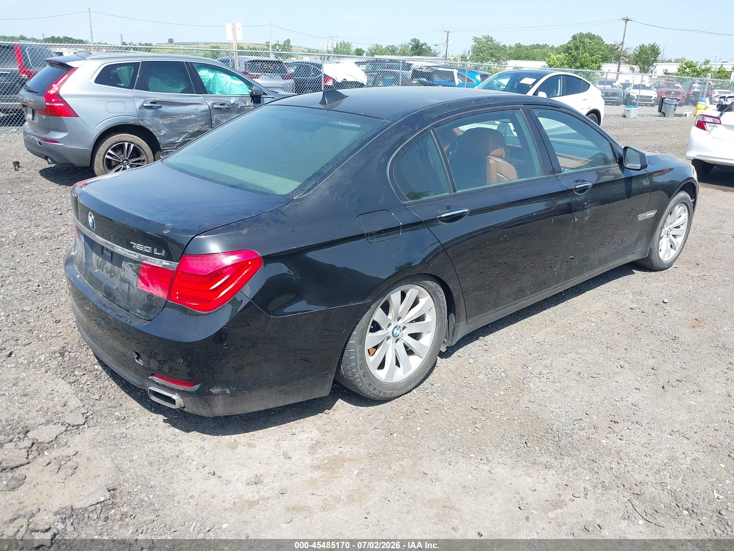 2011 Bmw 750li Xdrive Black vin: WBAKC8C52BC433307