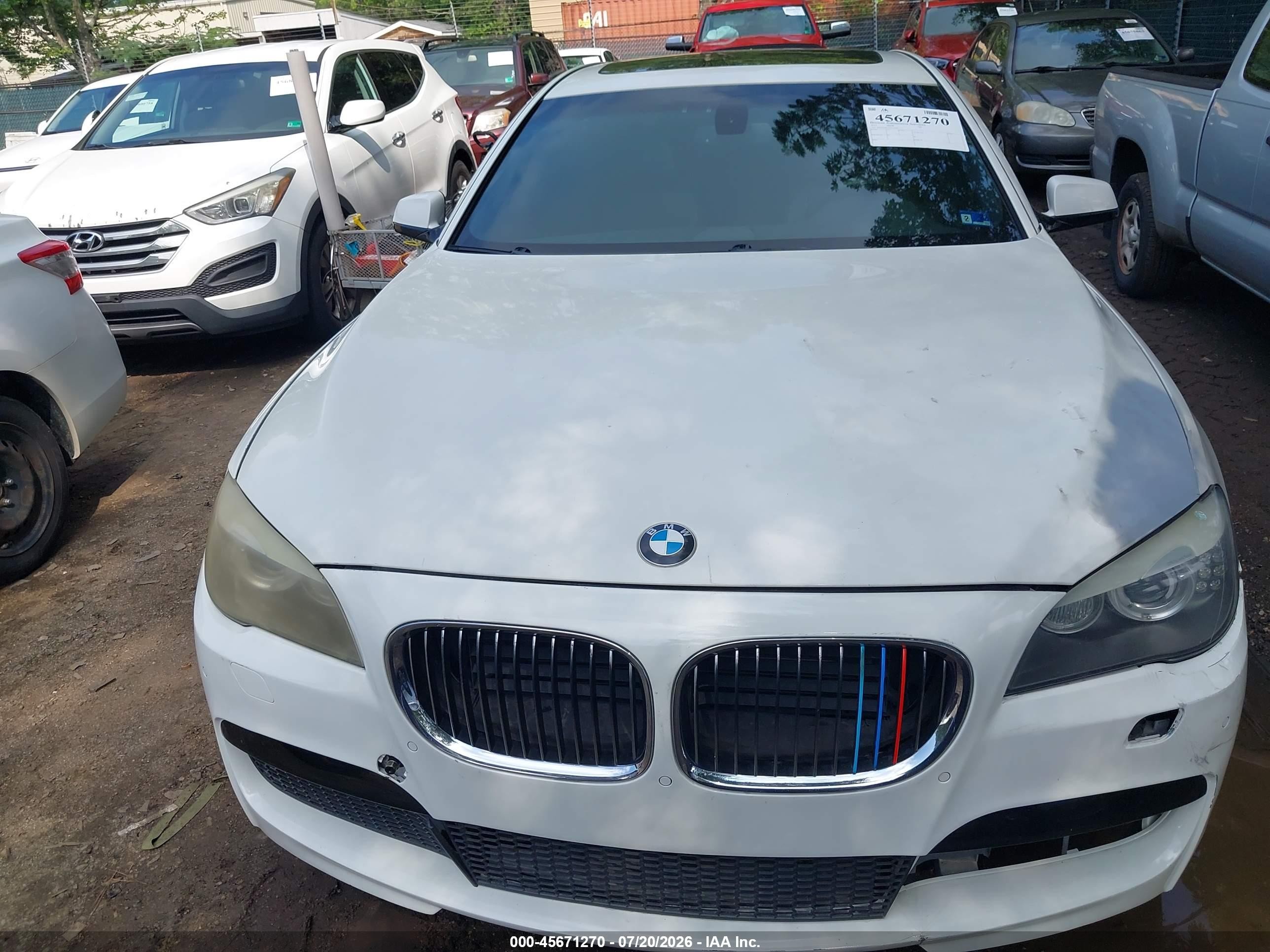 2012 Bmw 750li Xdrive White vin: WBAKC8C52CC435091