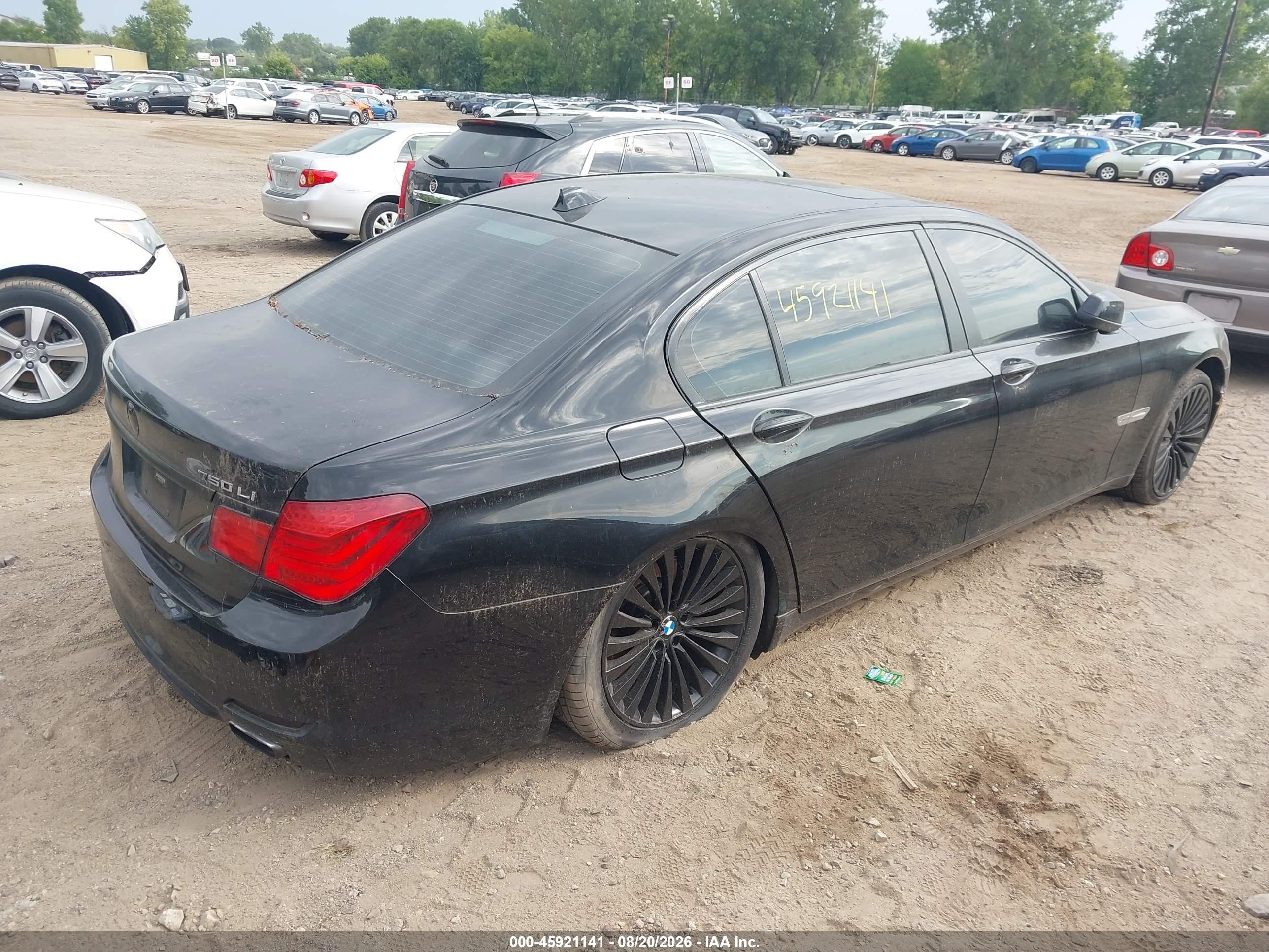 2012 Bmw 750li Xdrive Black vin: WBAKC8C52CC436970