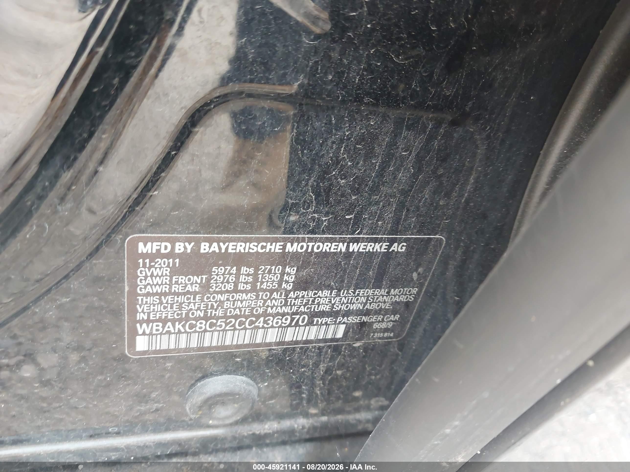 2012 Bmw 750li Xdrive Black vin: WBAKC8C52CC436970