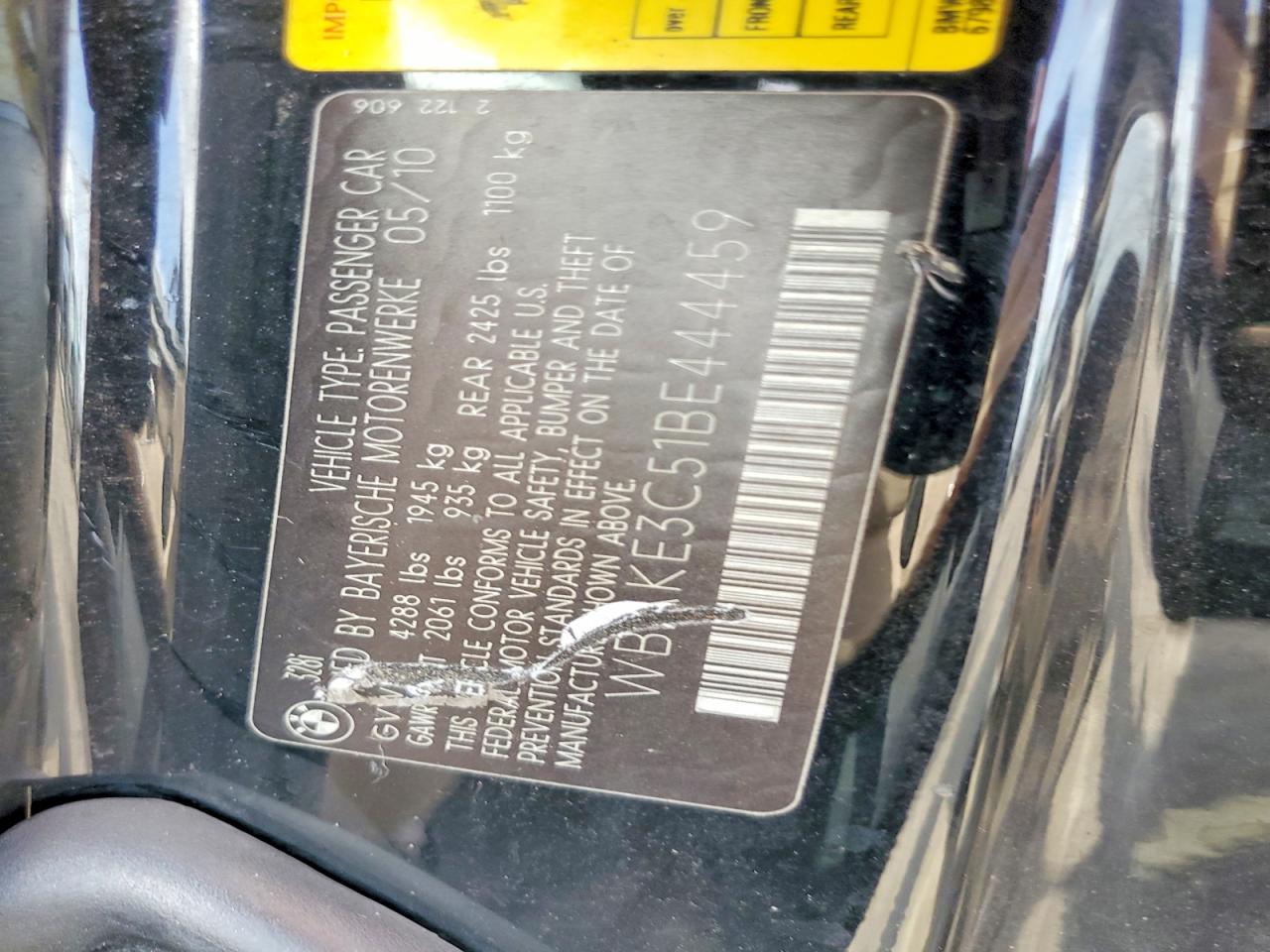 2011 Bmw 328 I Black vin: WBAKE3C51BE444459
