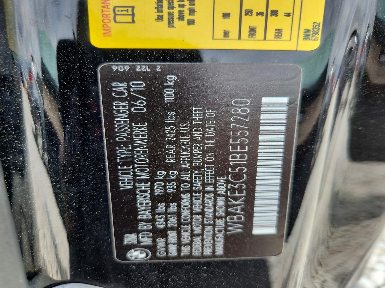 2011 Bmw 328 I Black vin: WBAKE3C51BE557280