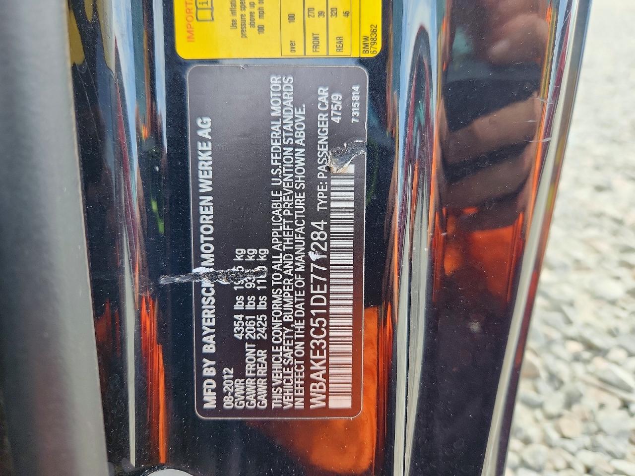2013 Bmw 328 I Black vin: WBAKE3C51DE771284