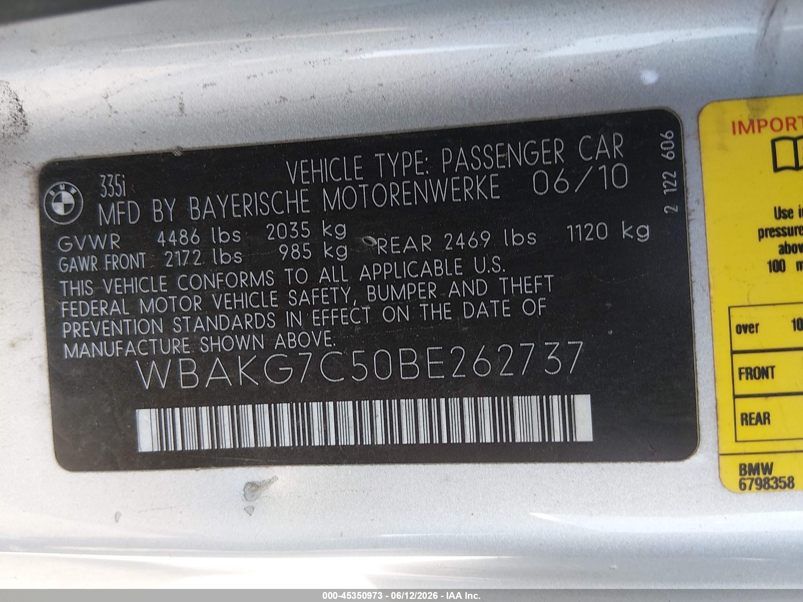 2011 Bmw 335i   Silver vin: WBAKG7C50BE262737